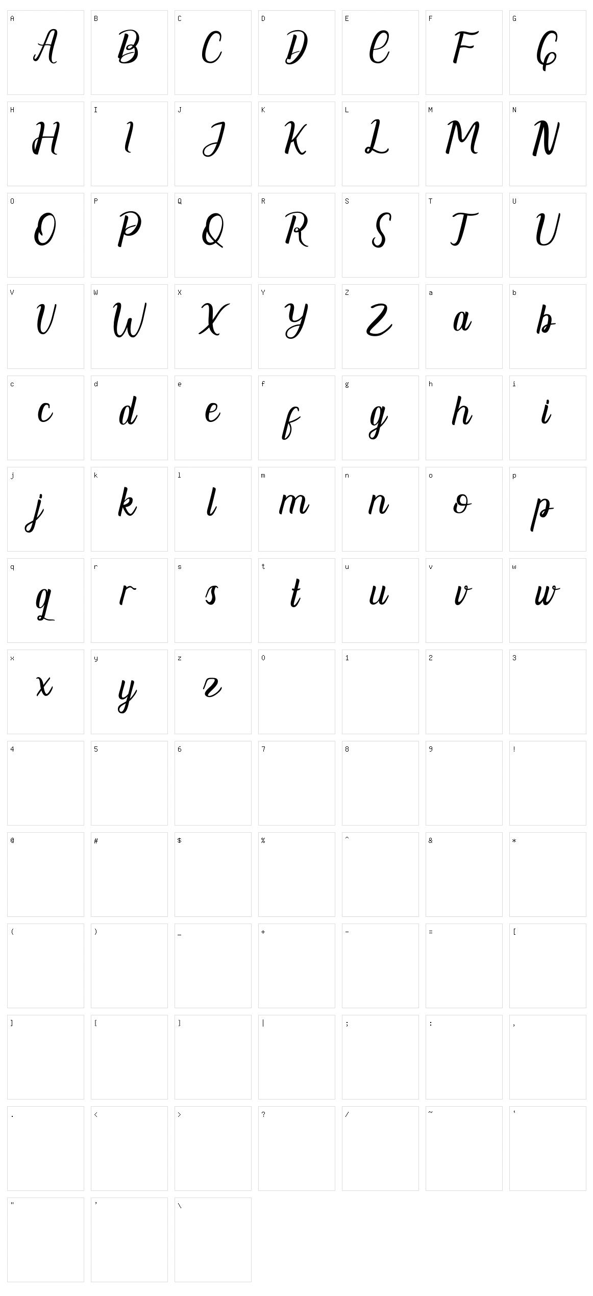 Dhelman Character Set