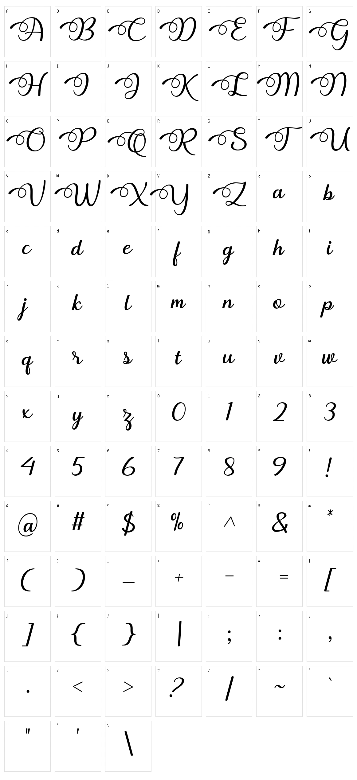 Dhitha Character Set