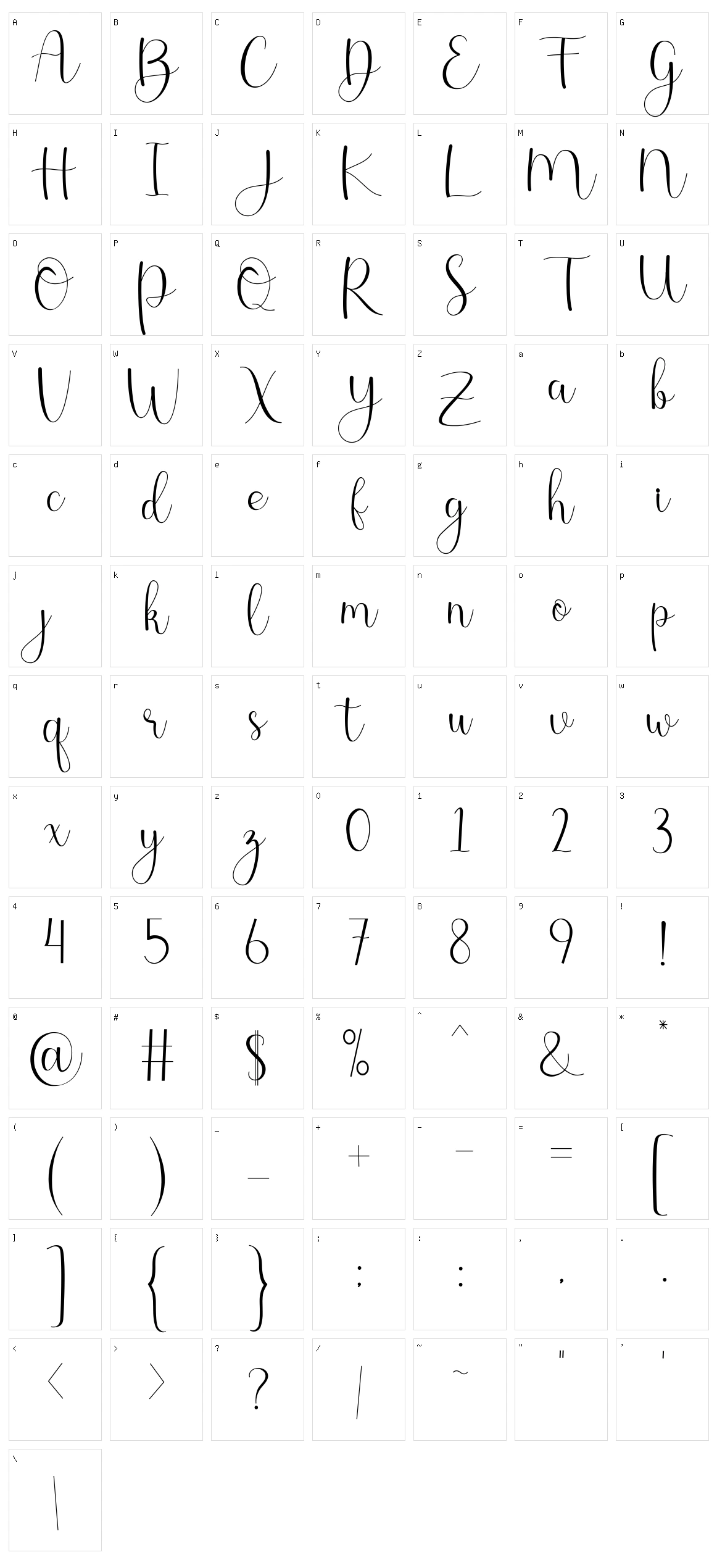 Dianita Character Set