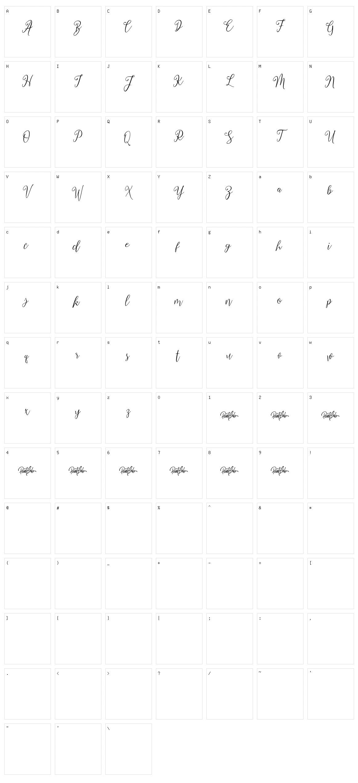 Dimmya Character Set