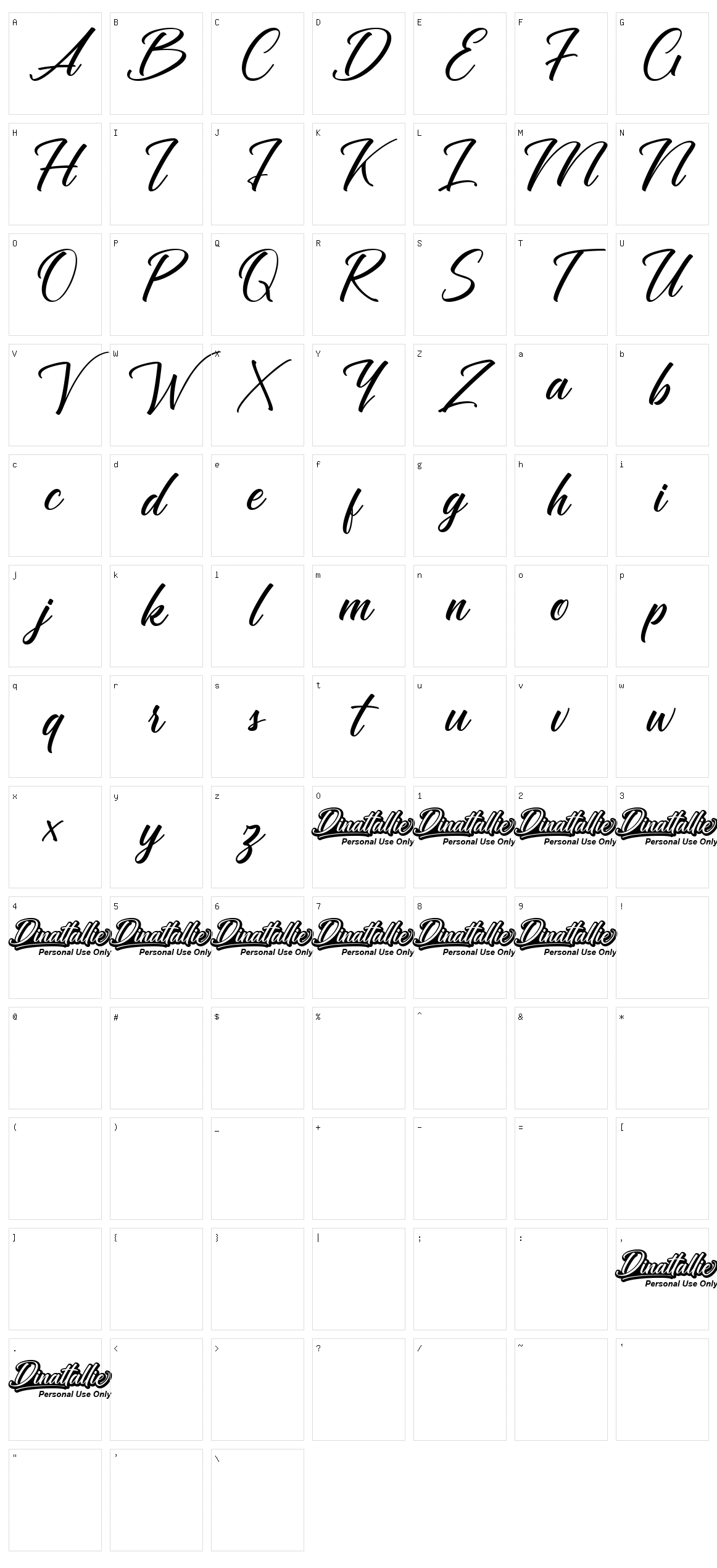 Dinattallie Character Set