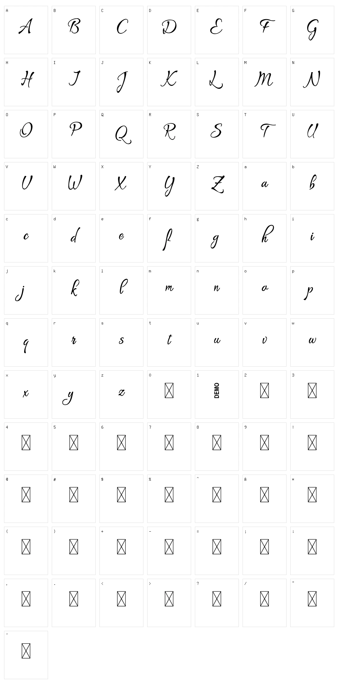 Direkt Stencil Character Set