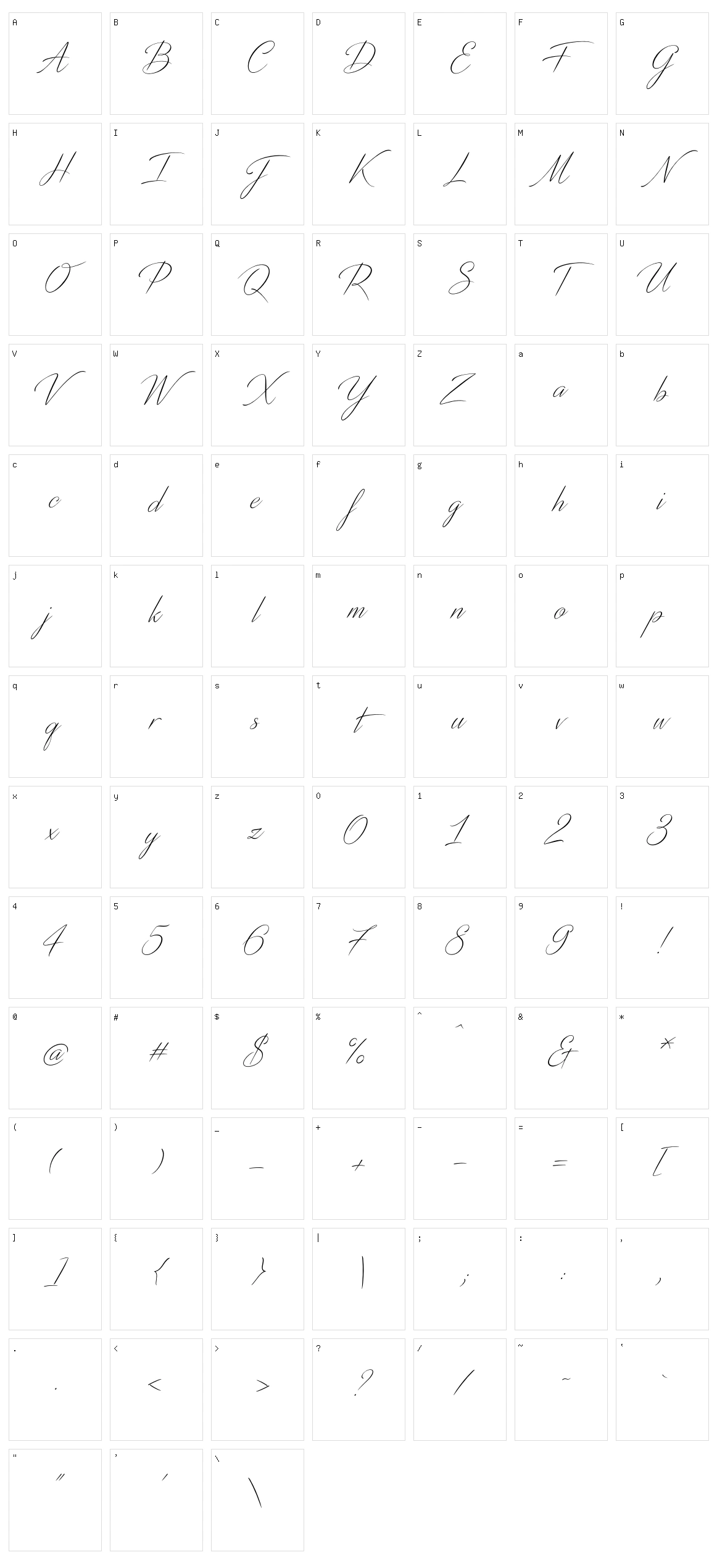 Distant Stroke Character Set