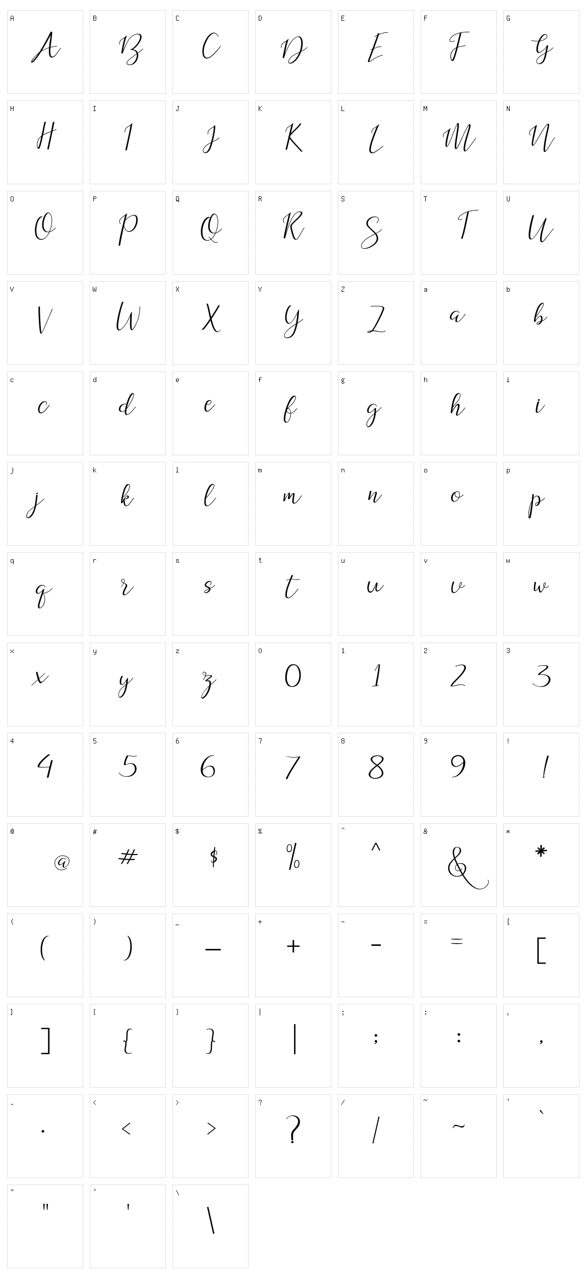 Dogma Script Character Set