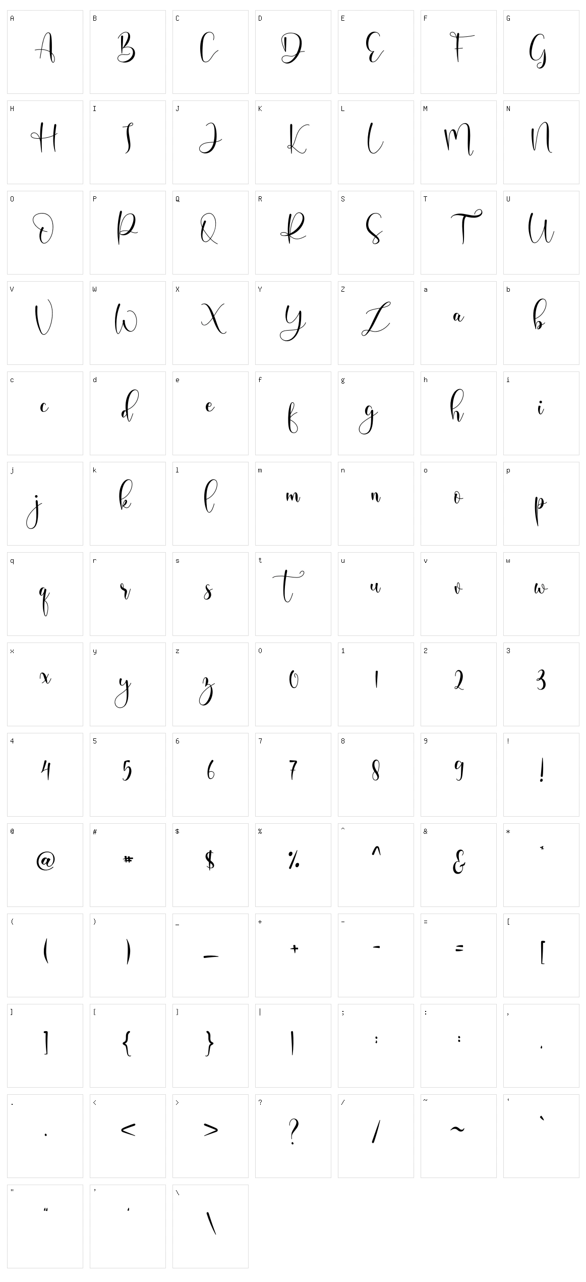 Domiland Character Set