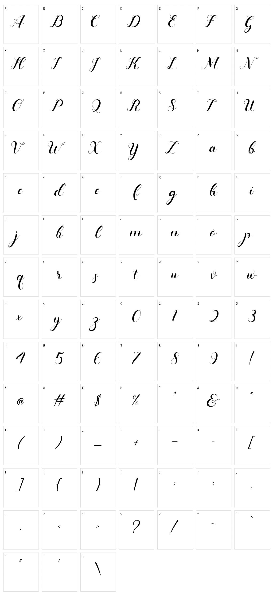 Dominica Calligraphy Character Set