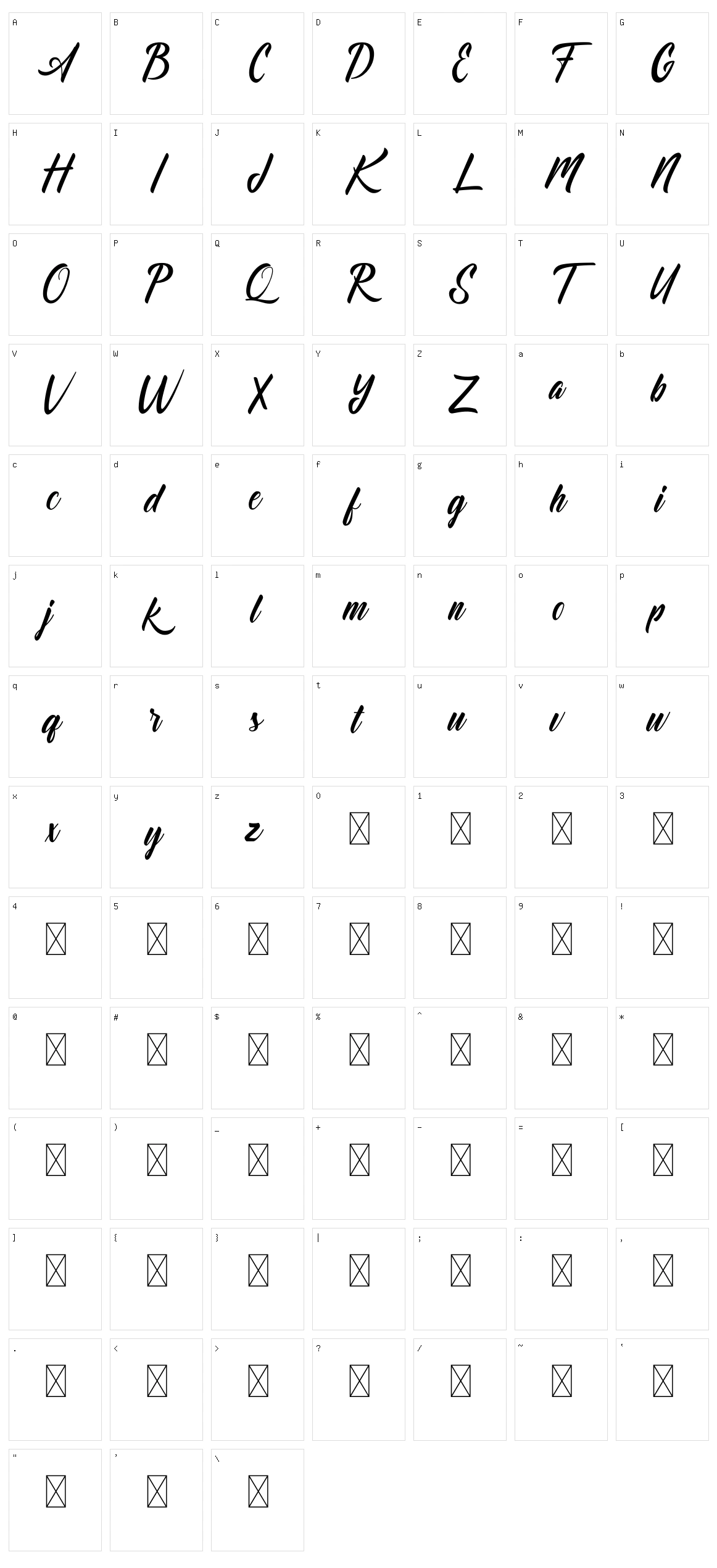 Dominick Character Set