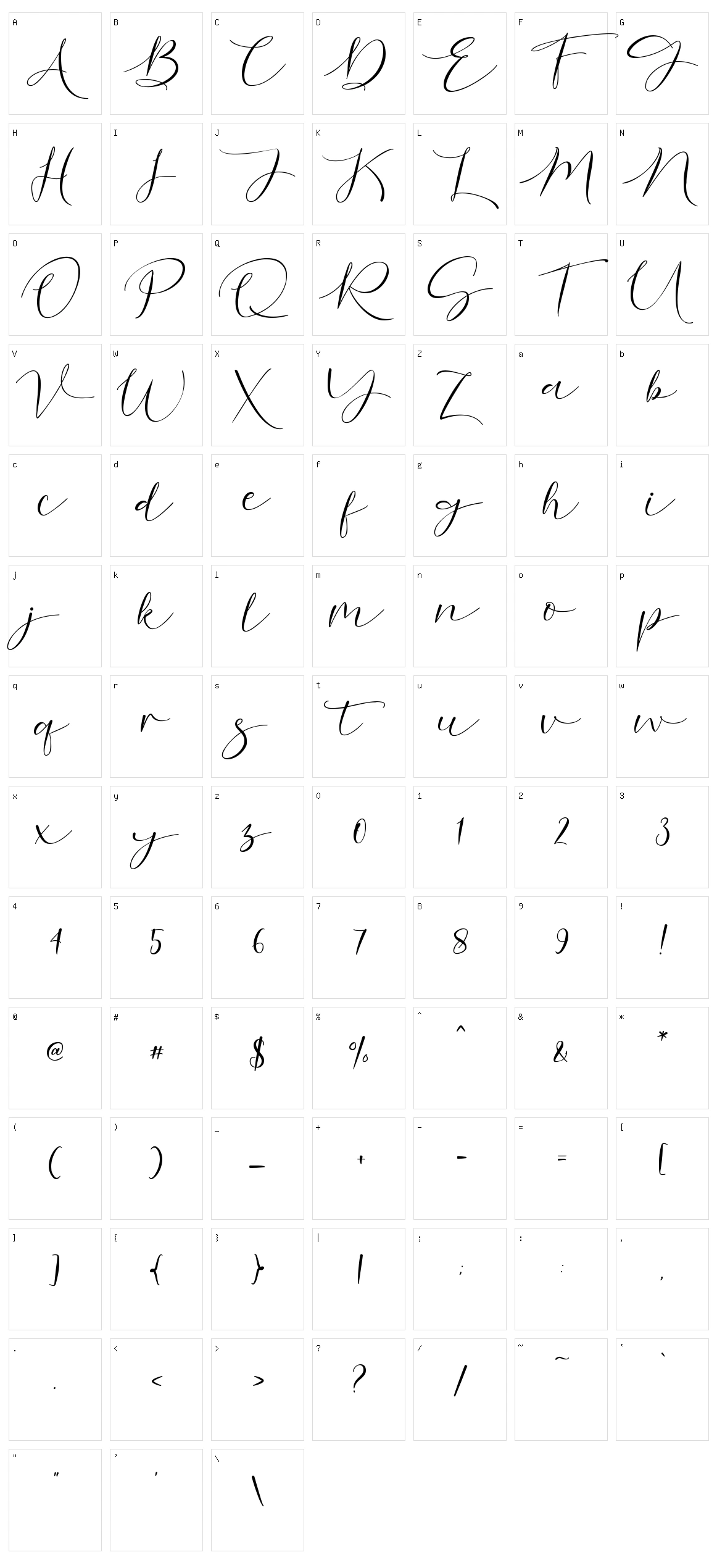 Dopetta Character Set