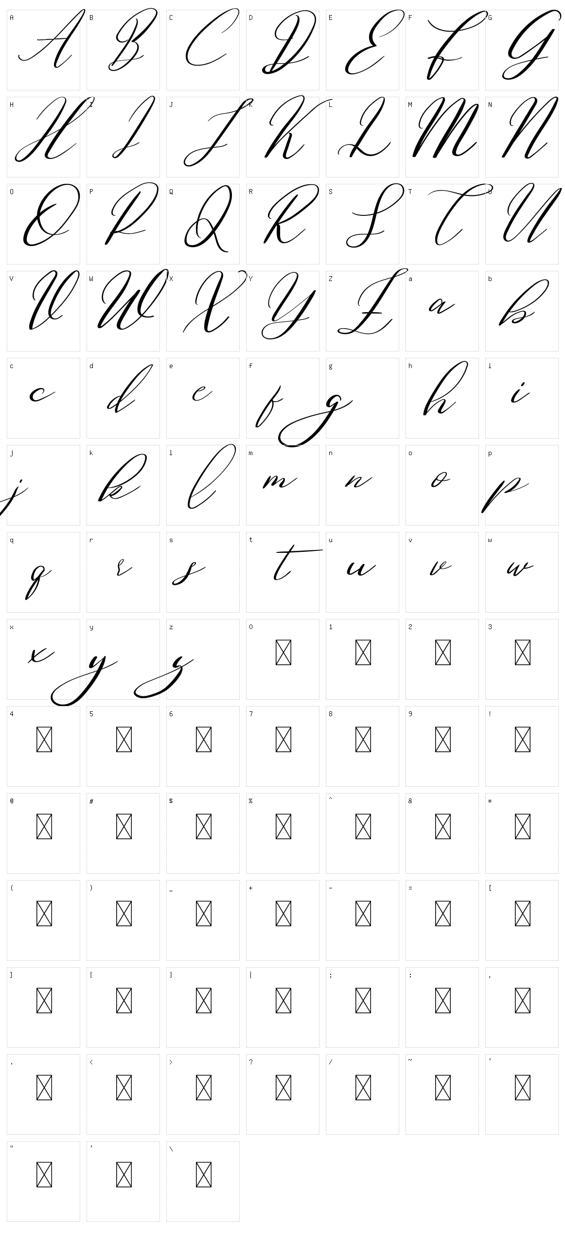 Dovetail Character Set