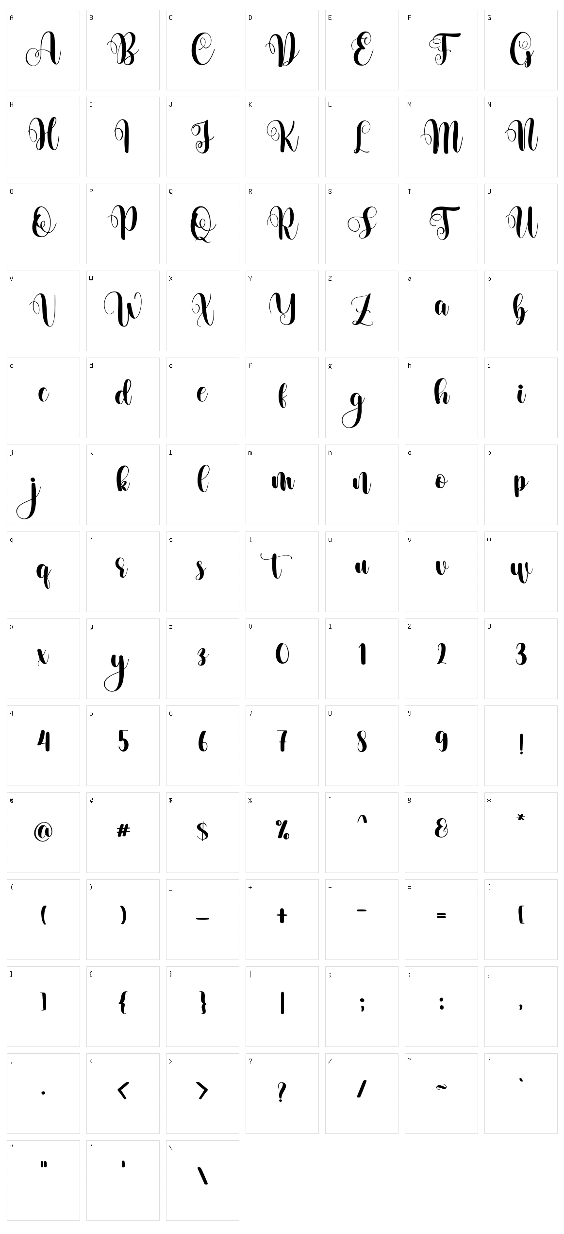 Earnestly Character Set