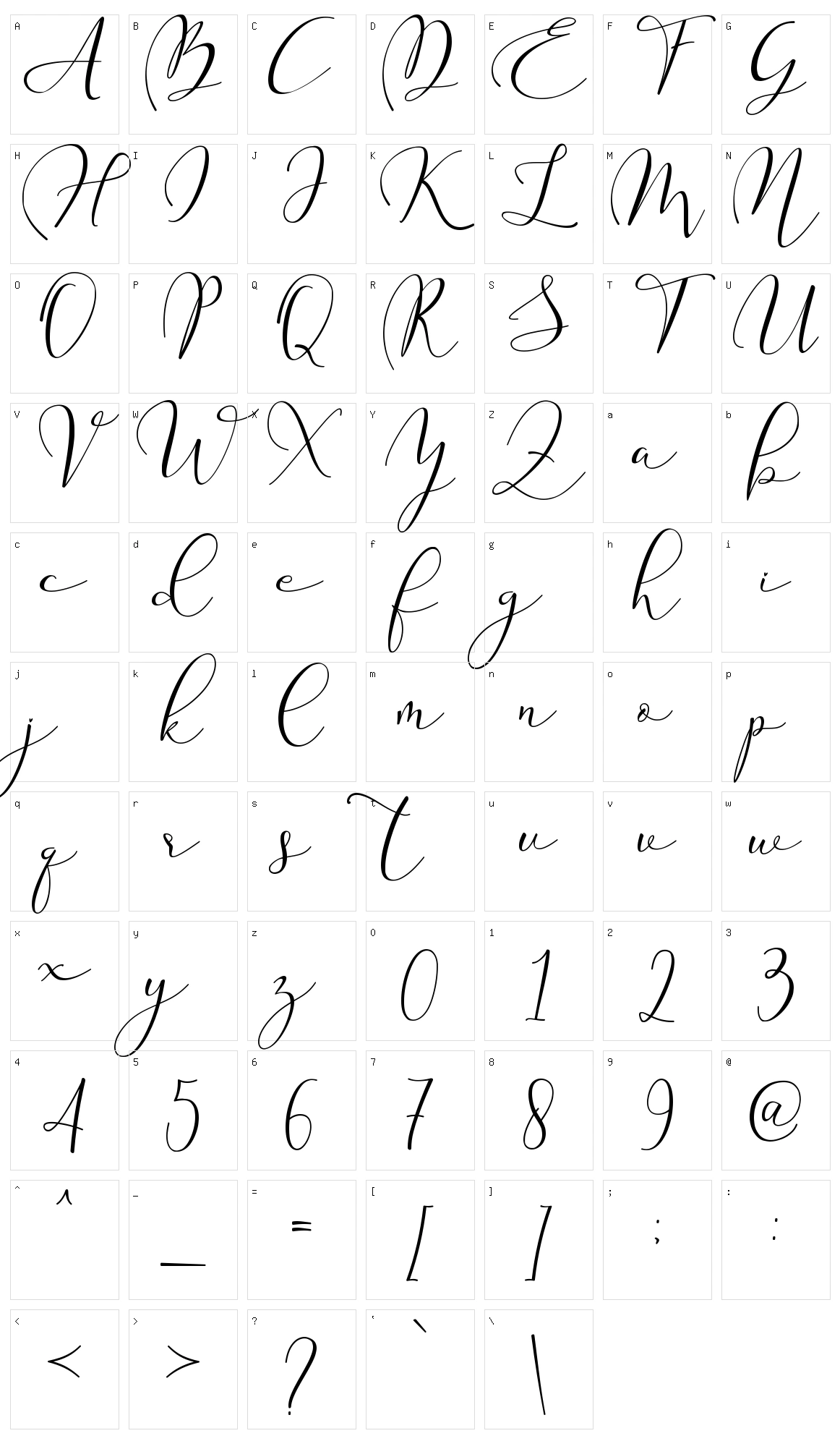 East Love Character Set