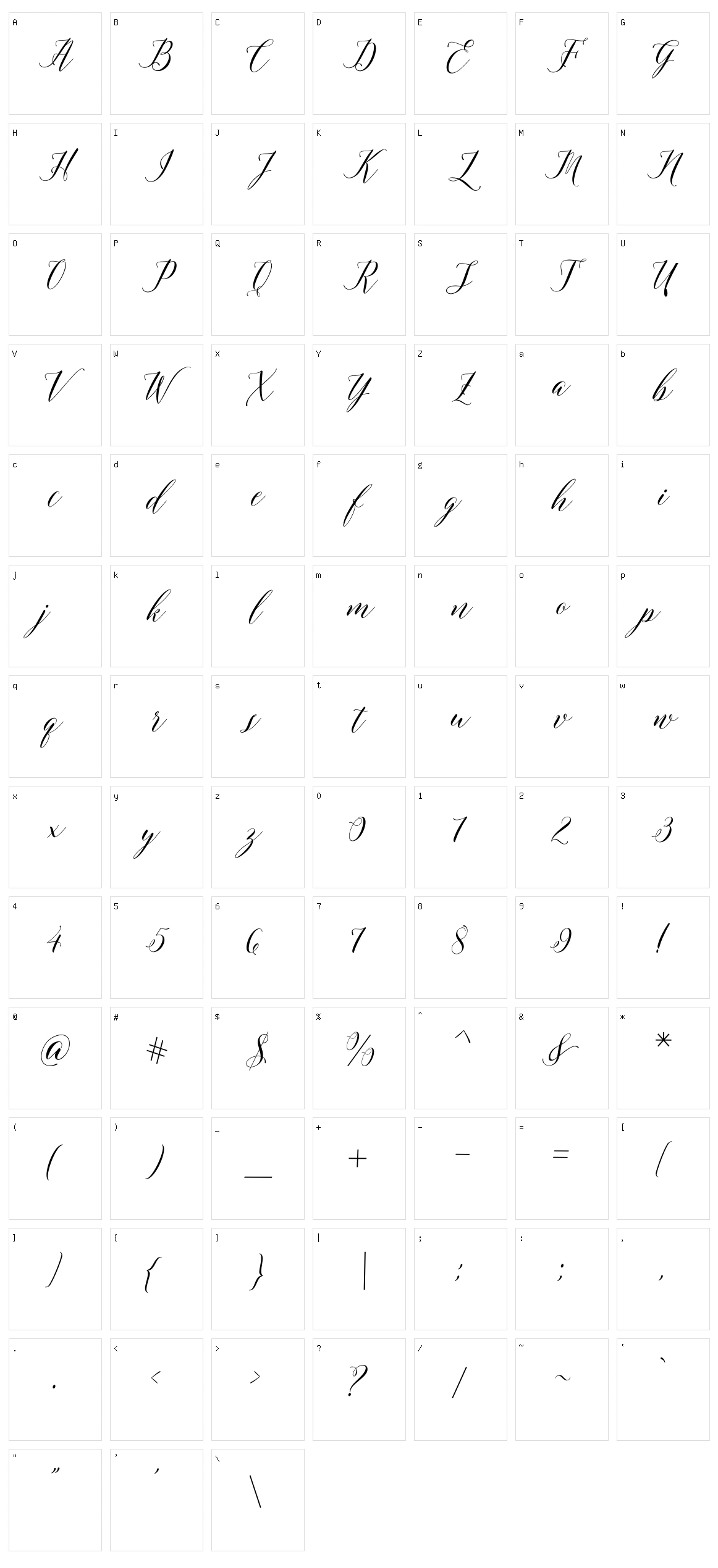 Edelweis Script Character Set