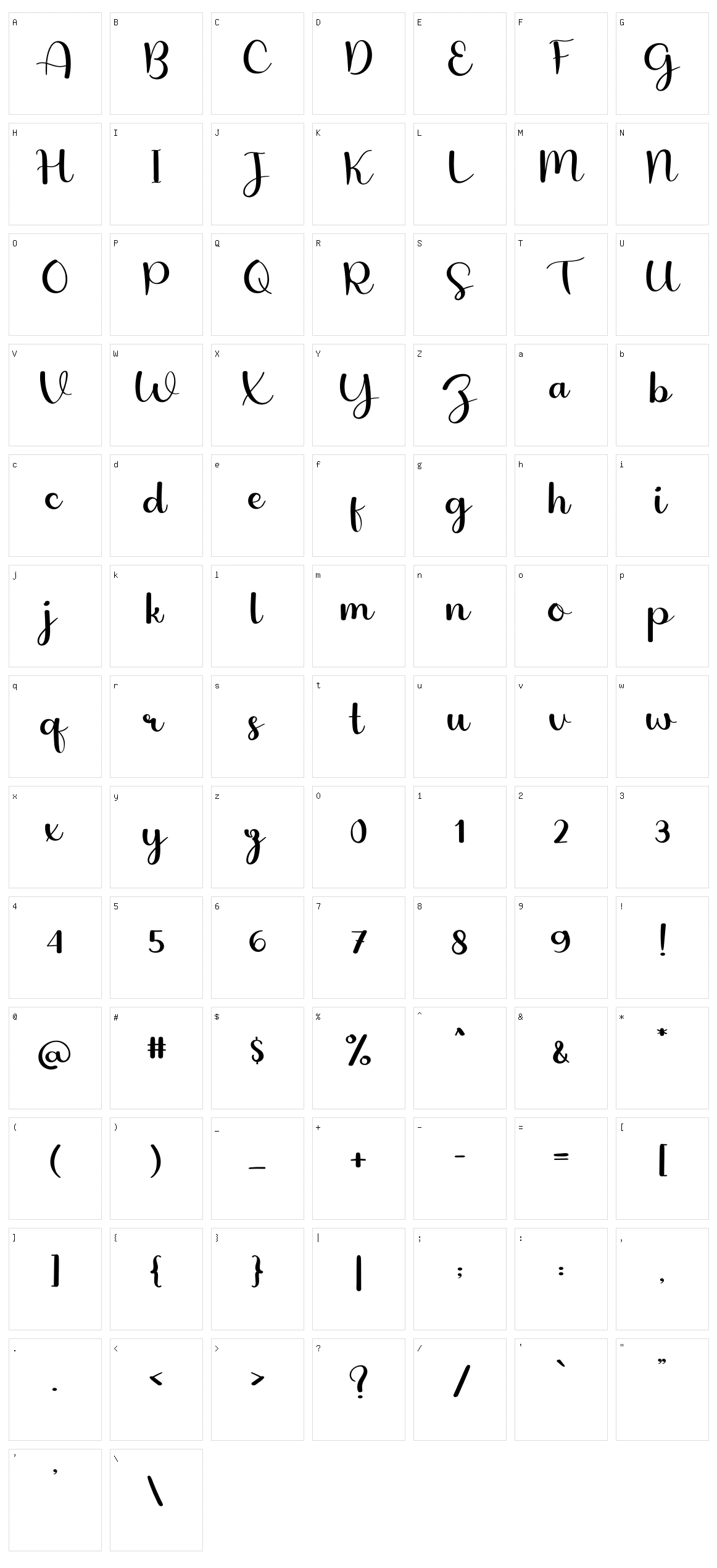 Elegant Handwriting Character Set