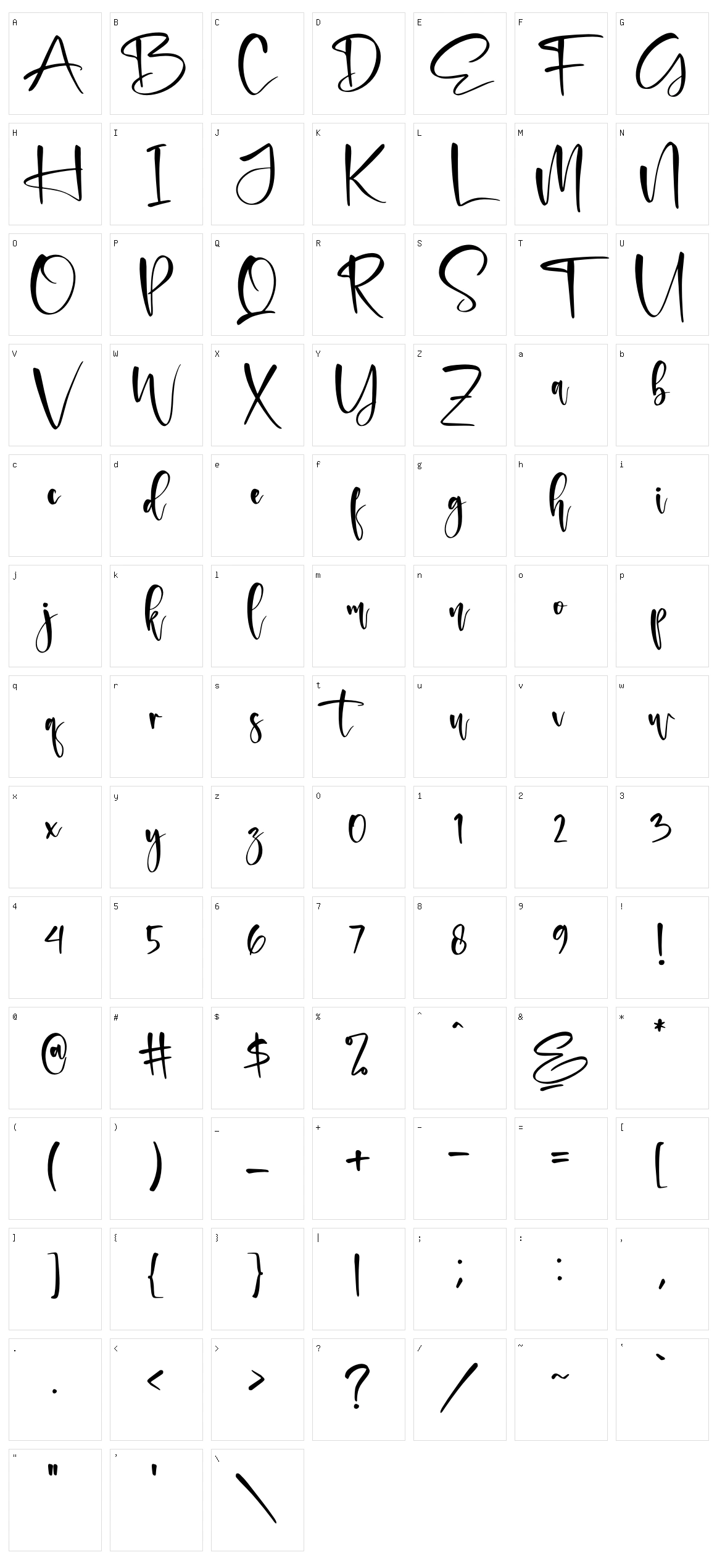 Emelyday Character Set