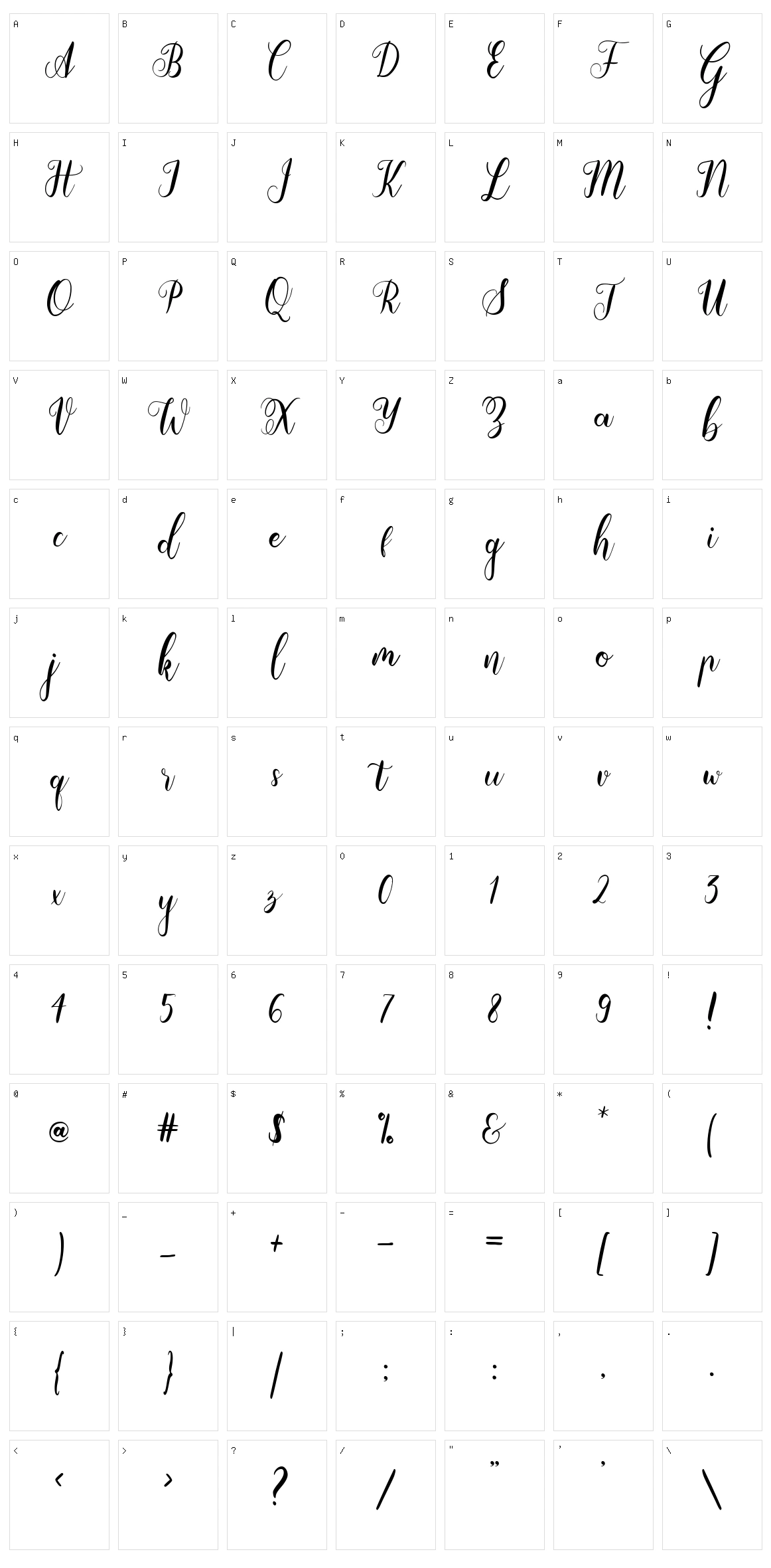 EmilaScript Character Set