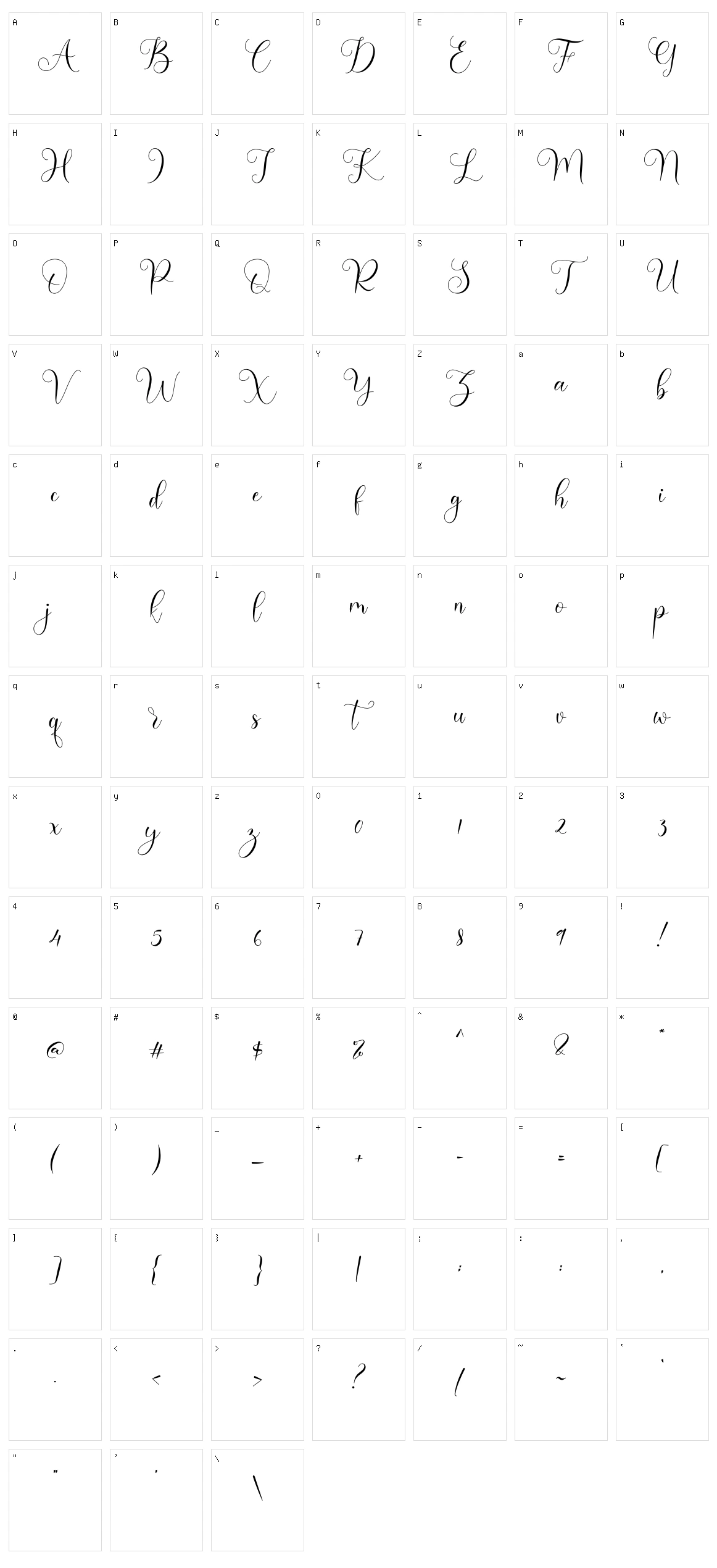 Endenesilia Character Set