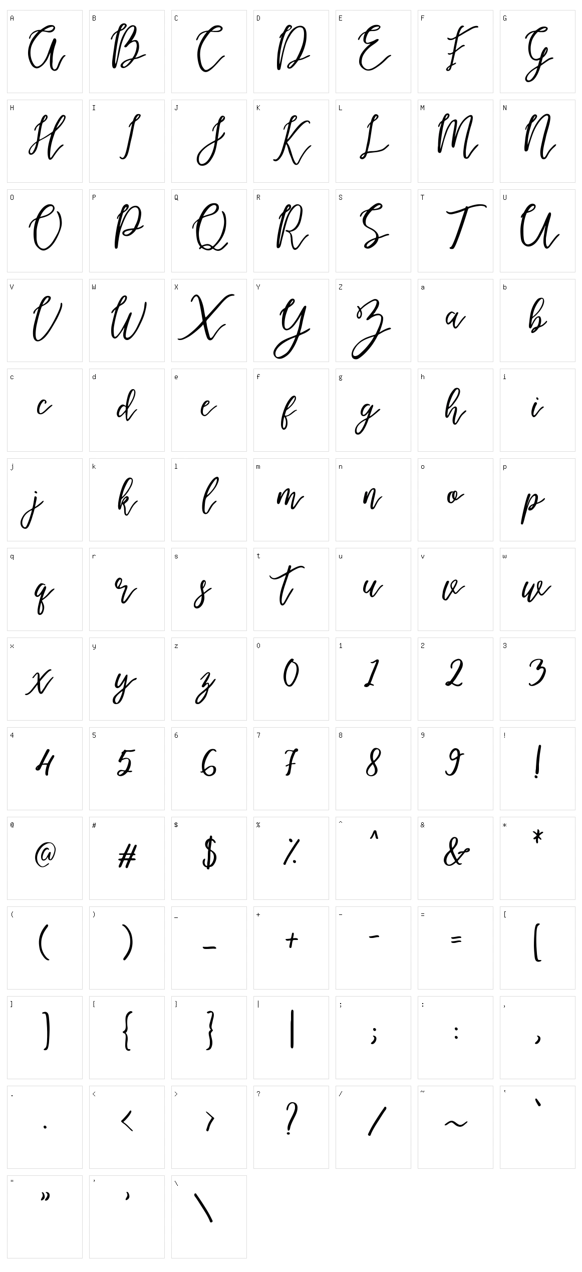 Endestry Character Set