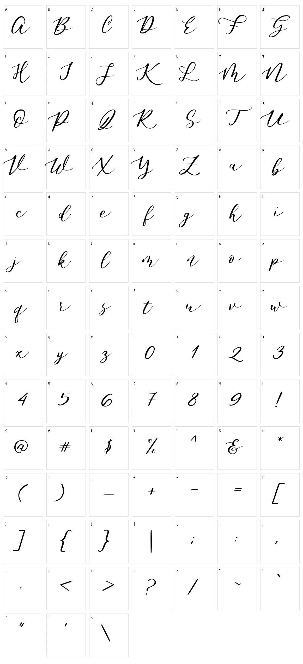 Endita Character Set