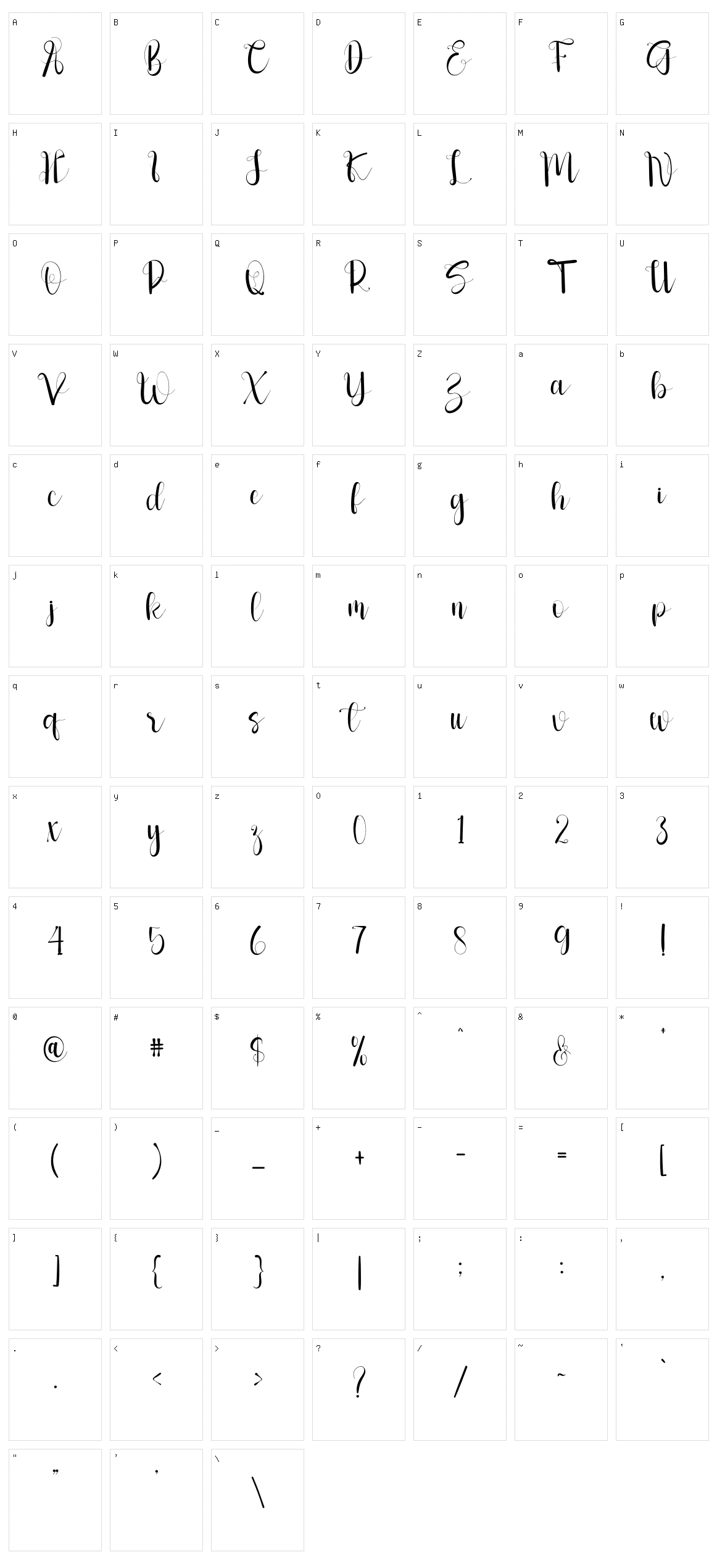 Enjoynes Character Set
