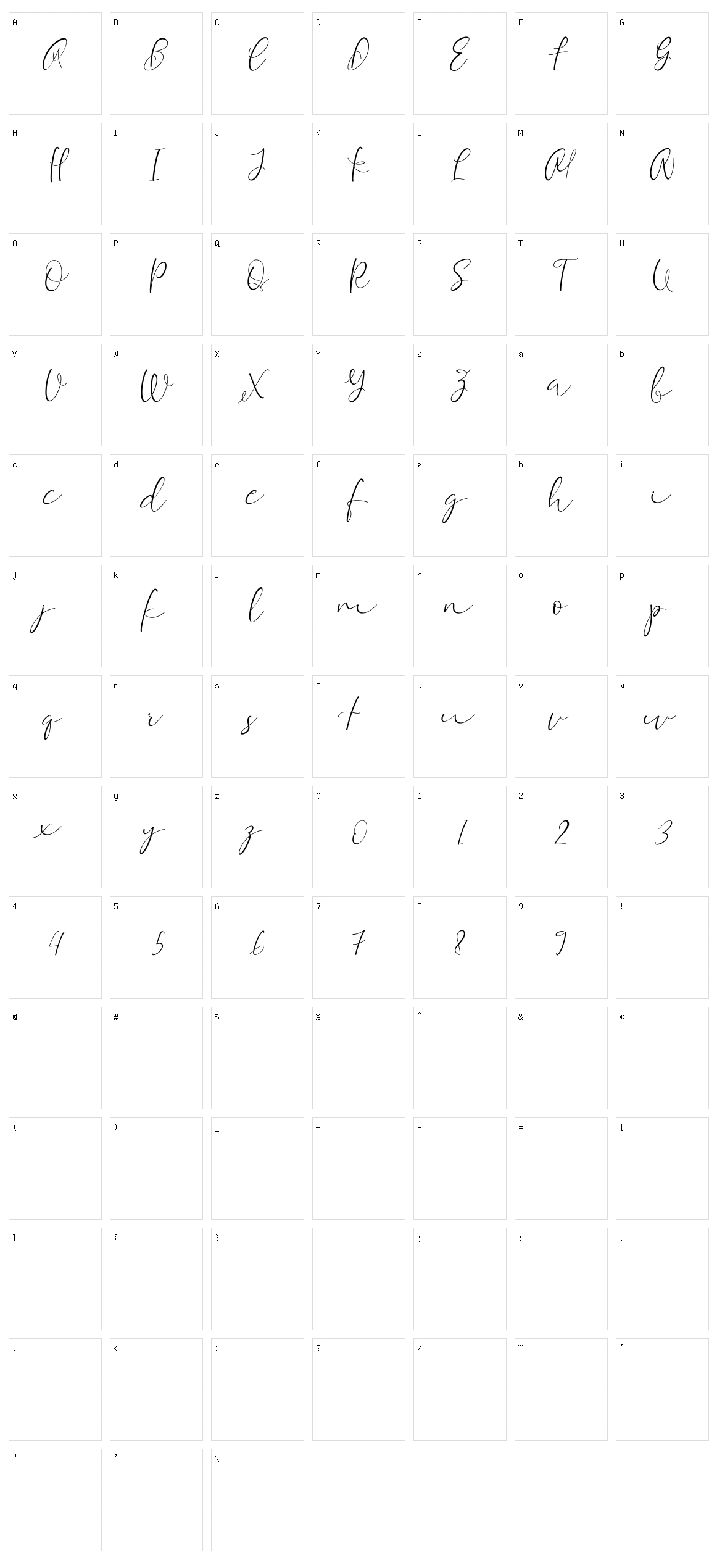 Equalizer Script Character Set