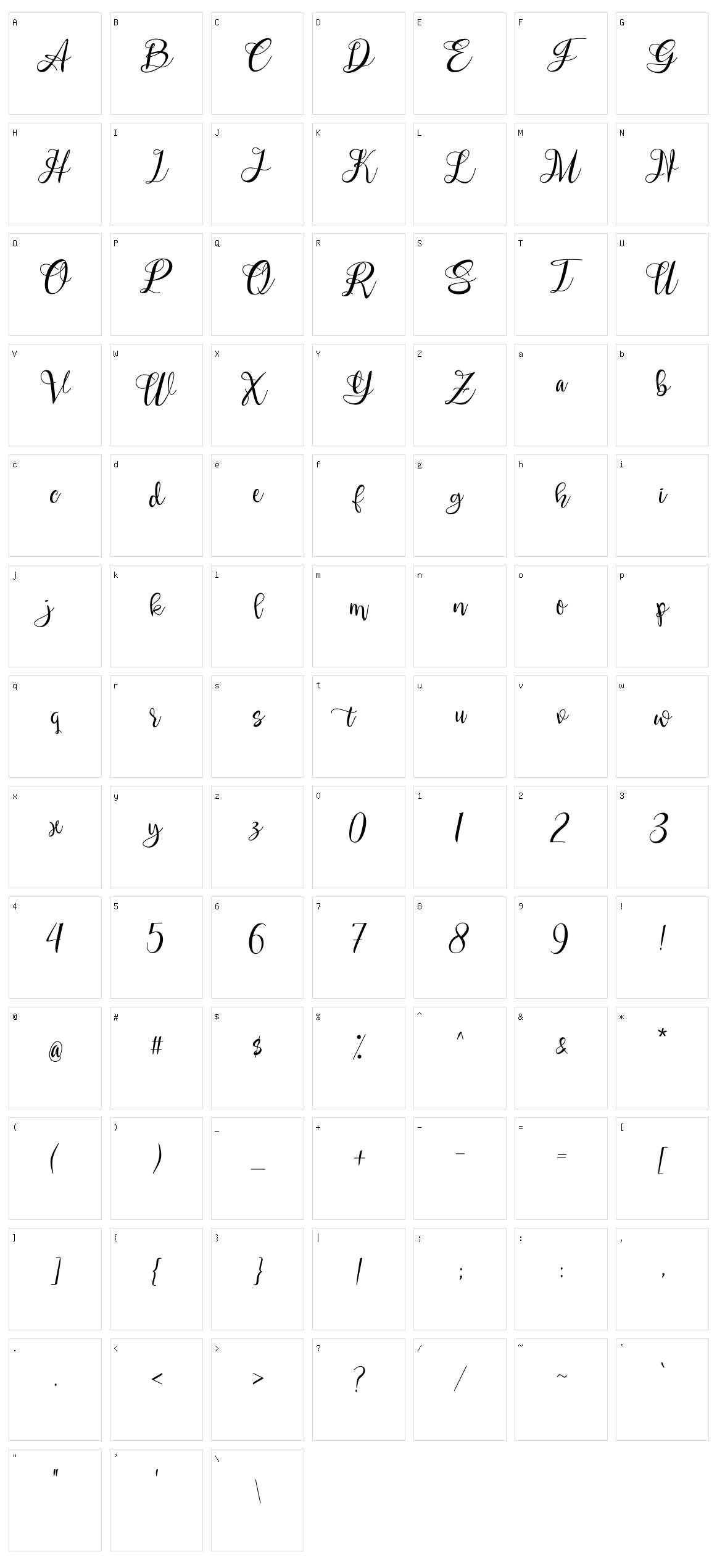 Erfana Character Set