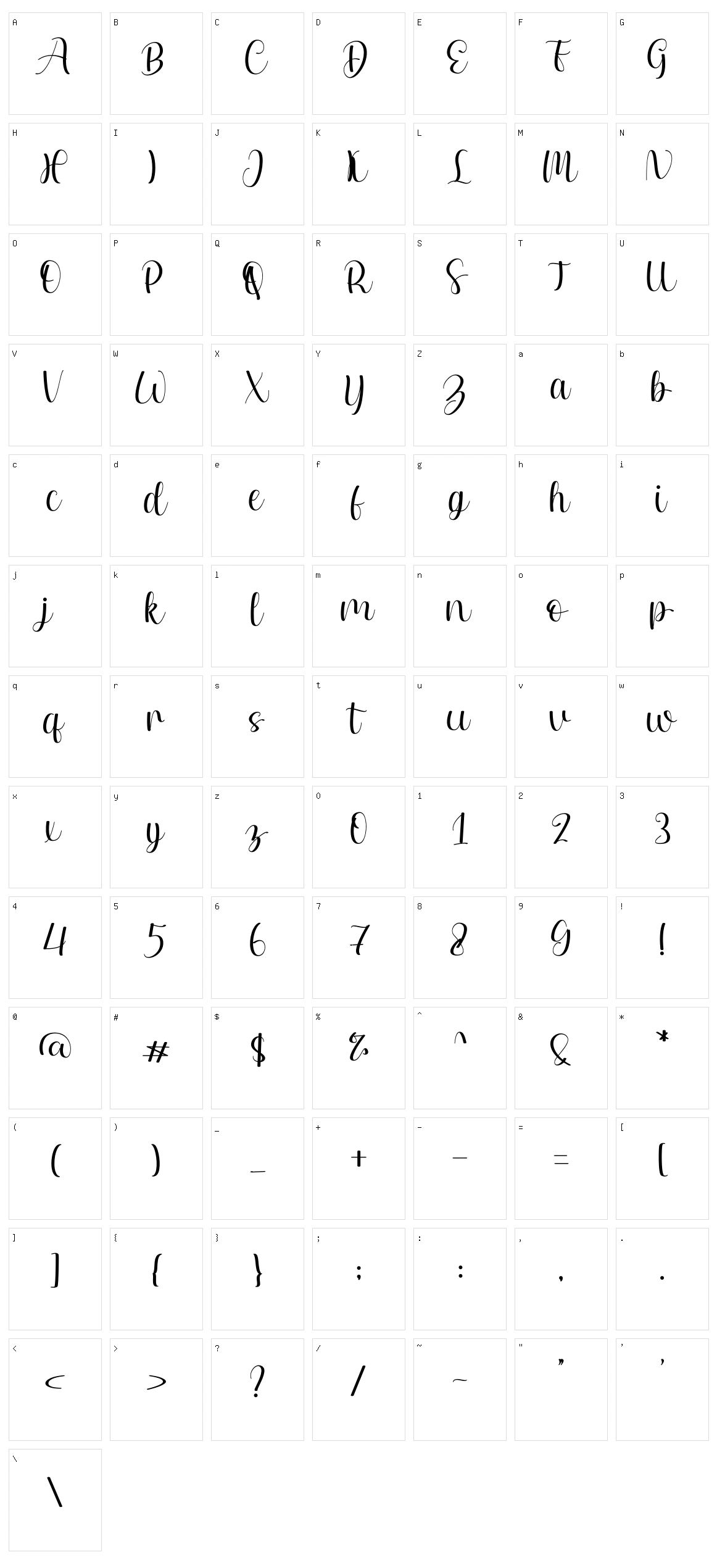 Erline Character Set