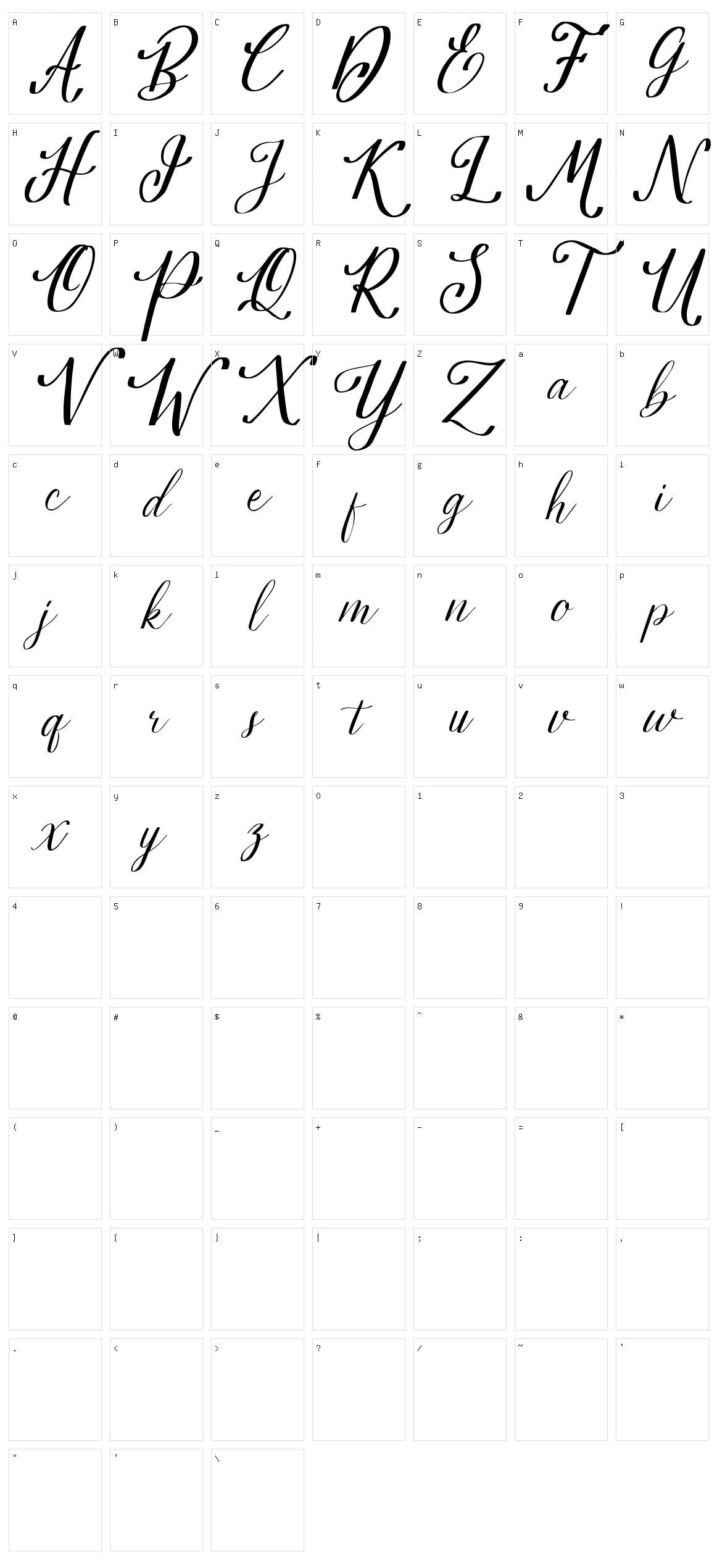 Estella Character Set