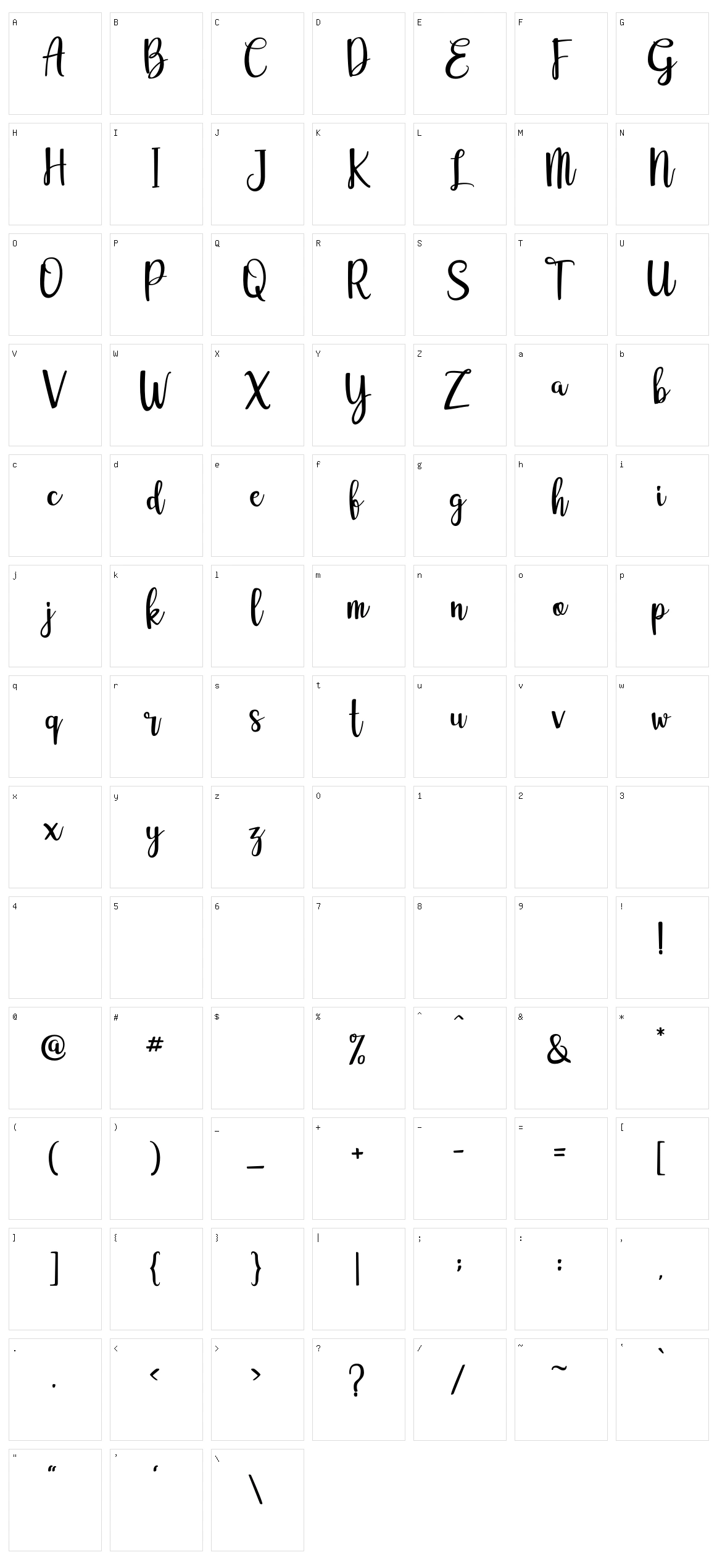 Eurotrophya Character Set