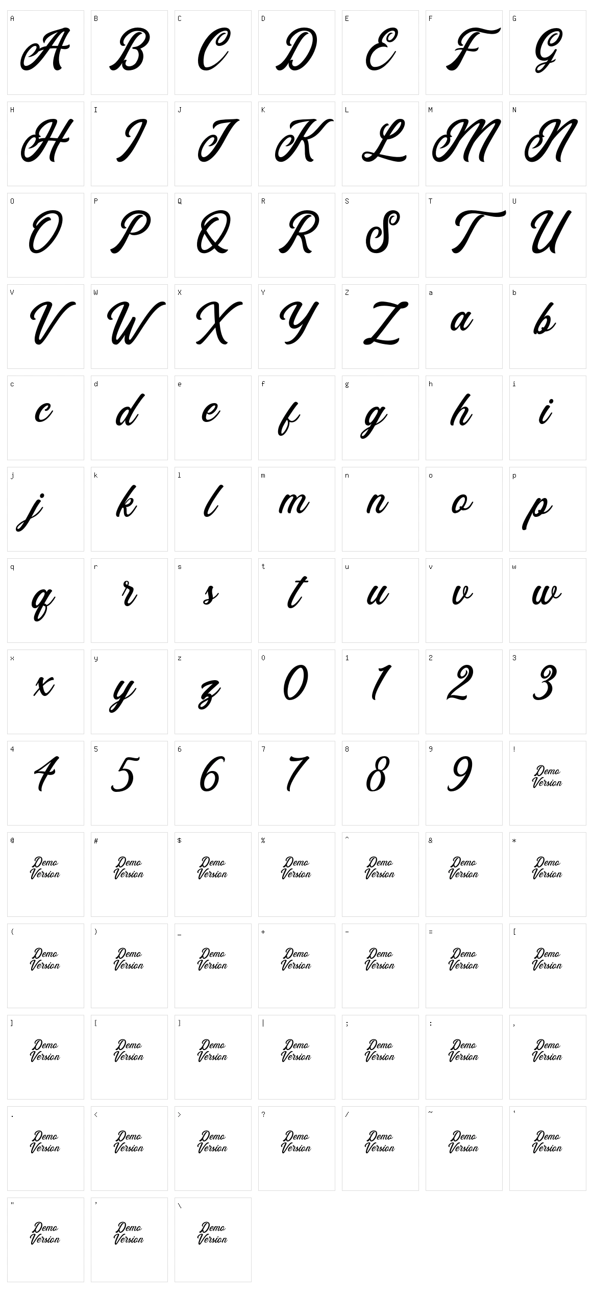 Eusthalia Clean Character Set