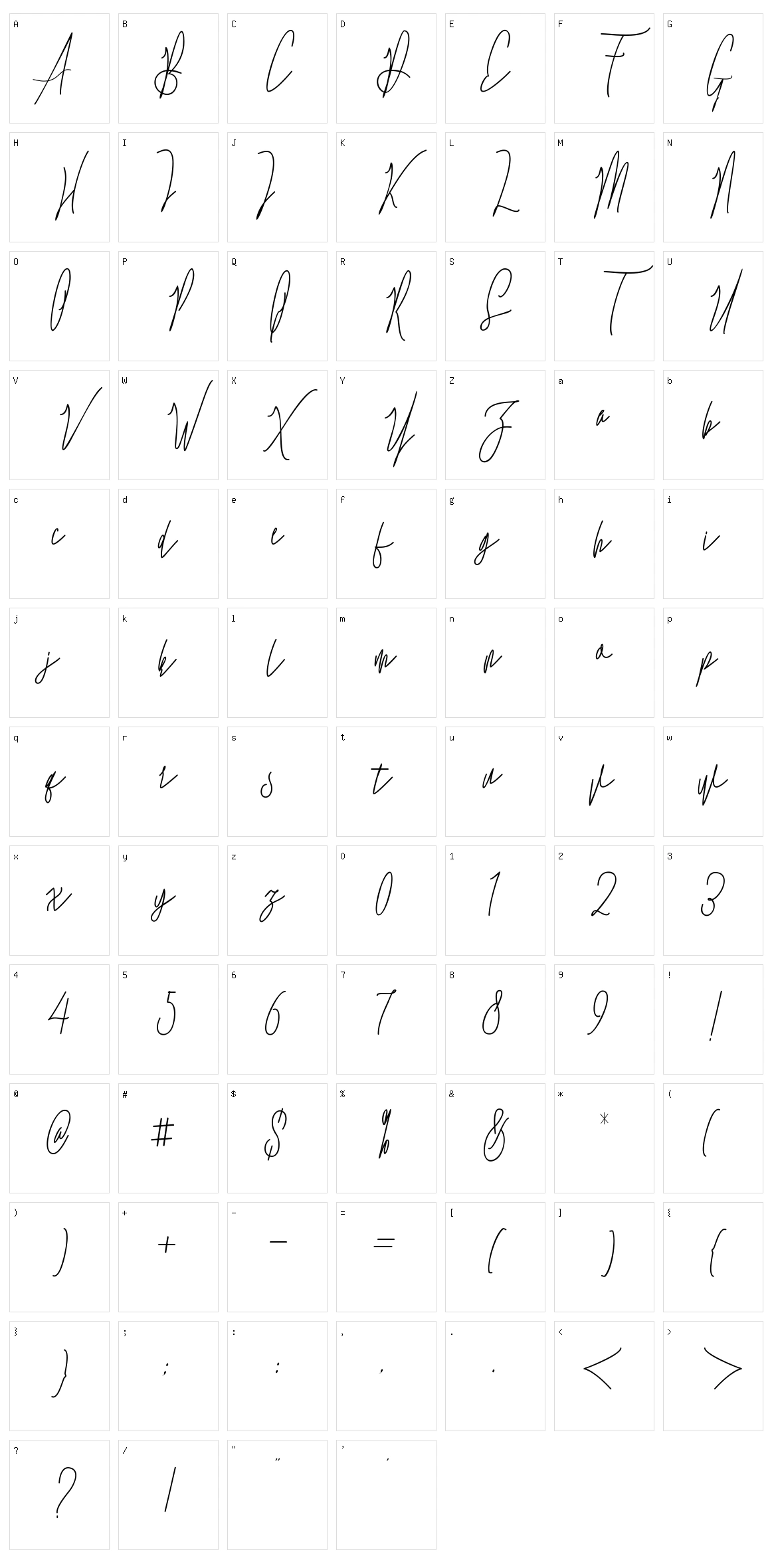 Evergreen Character Set