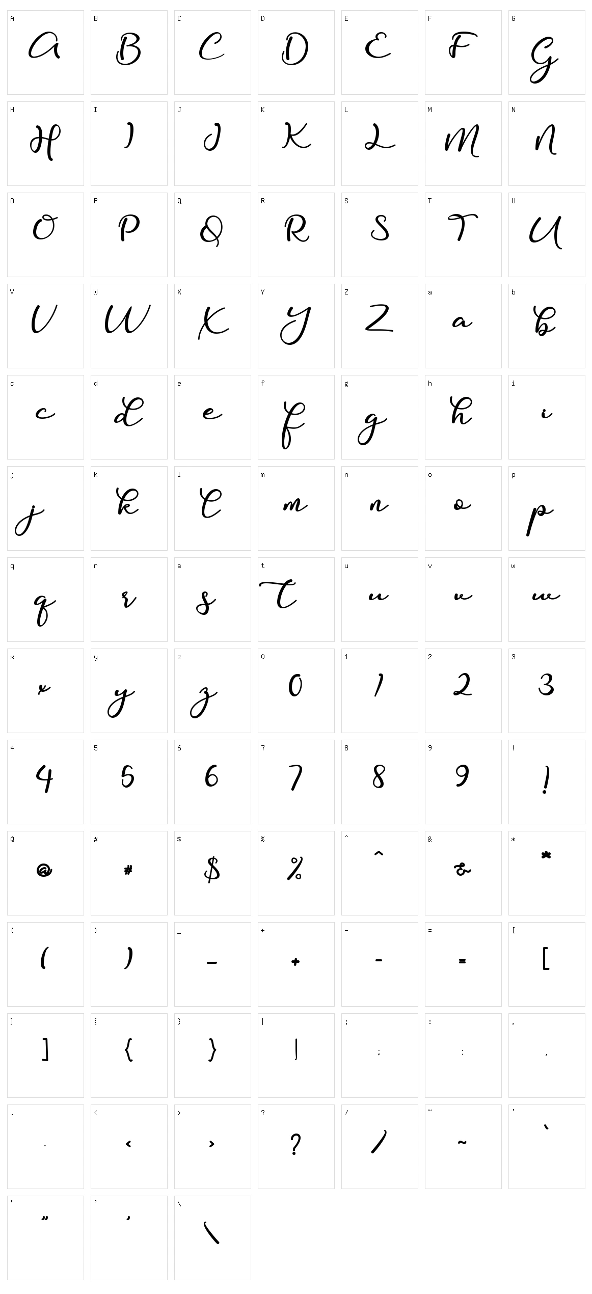 Fajaritta Character Set