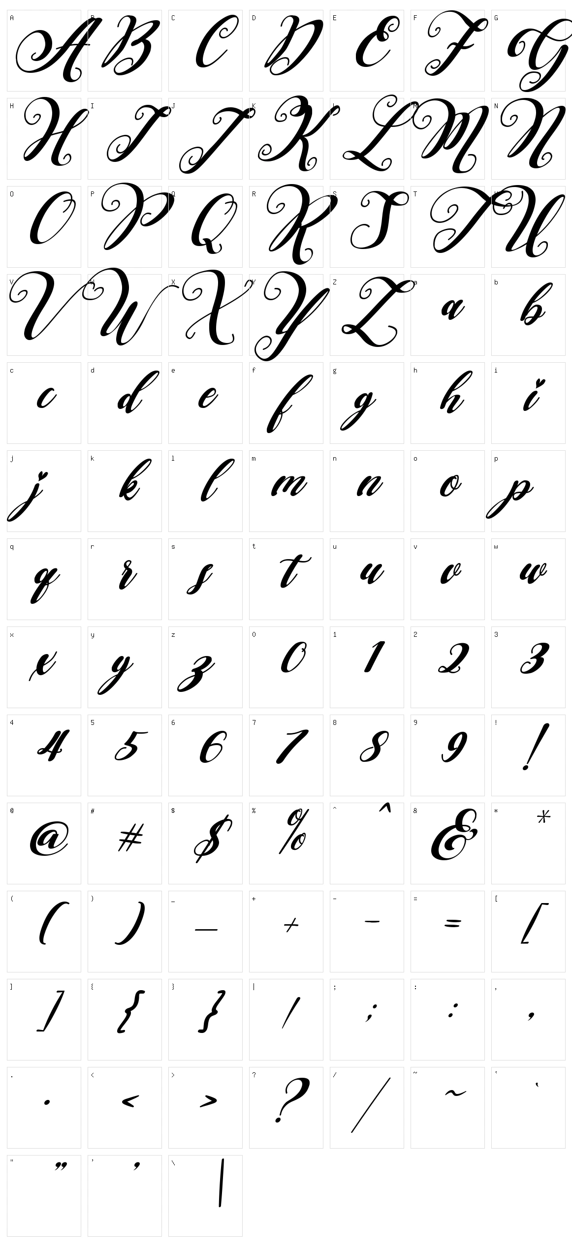 Falencia Character Set