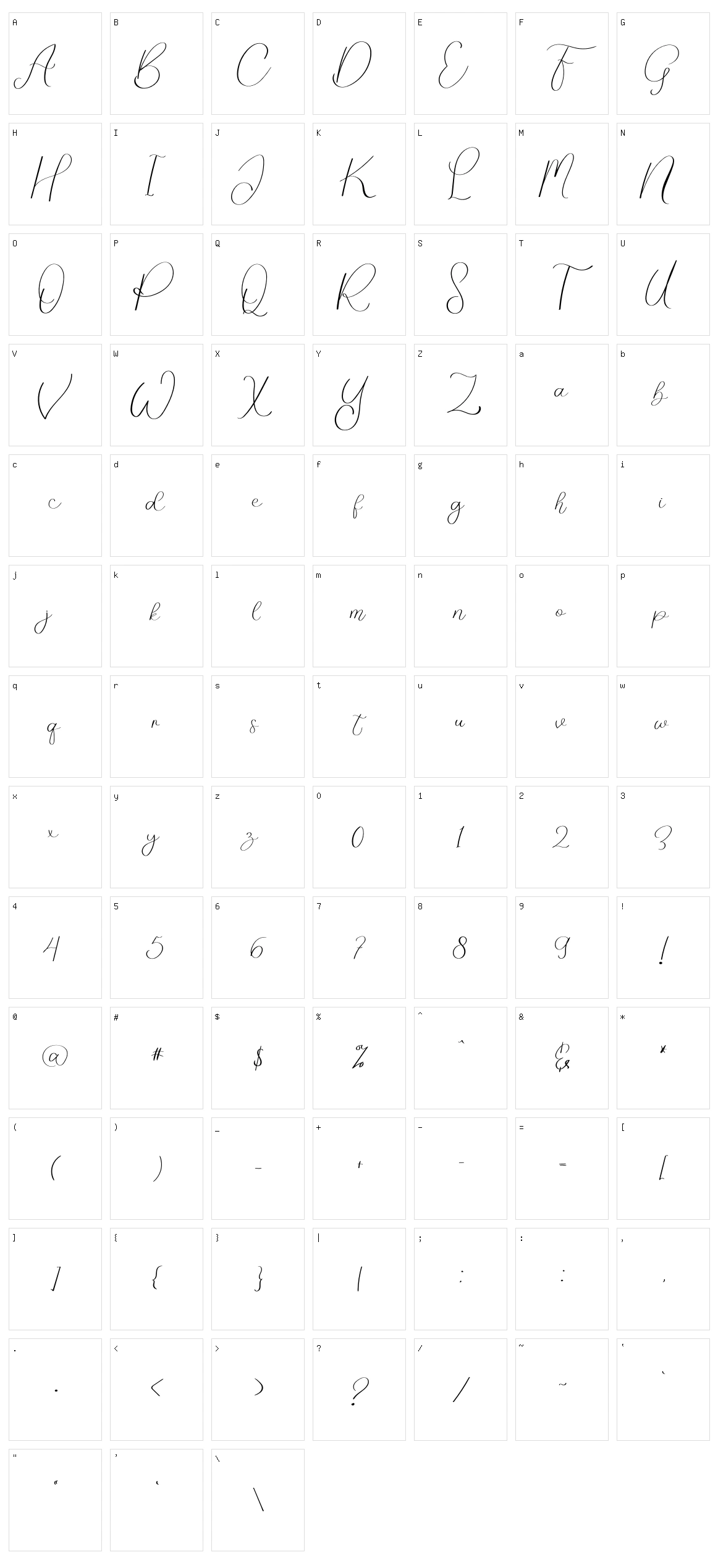 Family Caligraphy Character Set