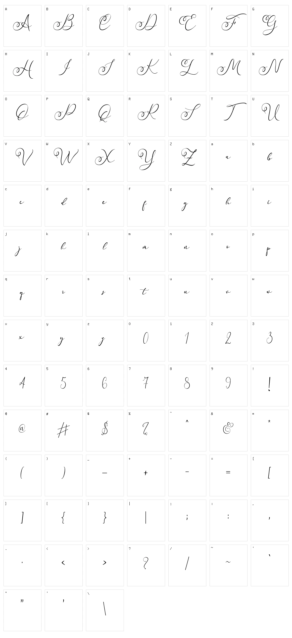 Faradilla Character Set