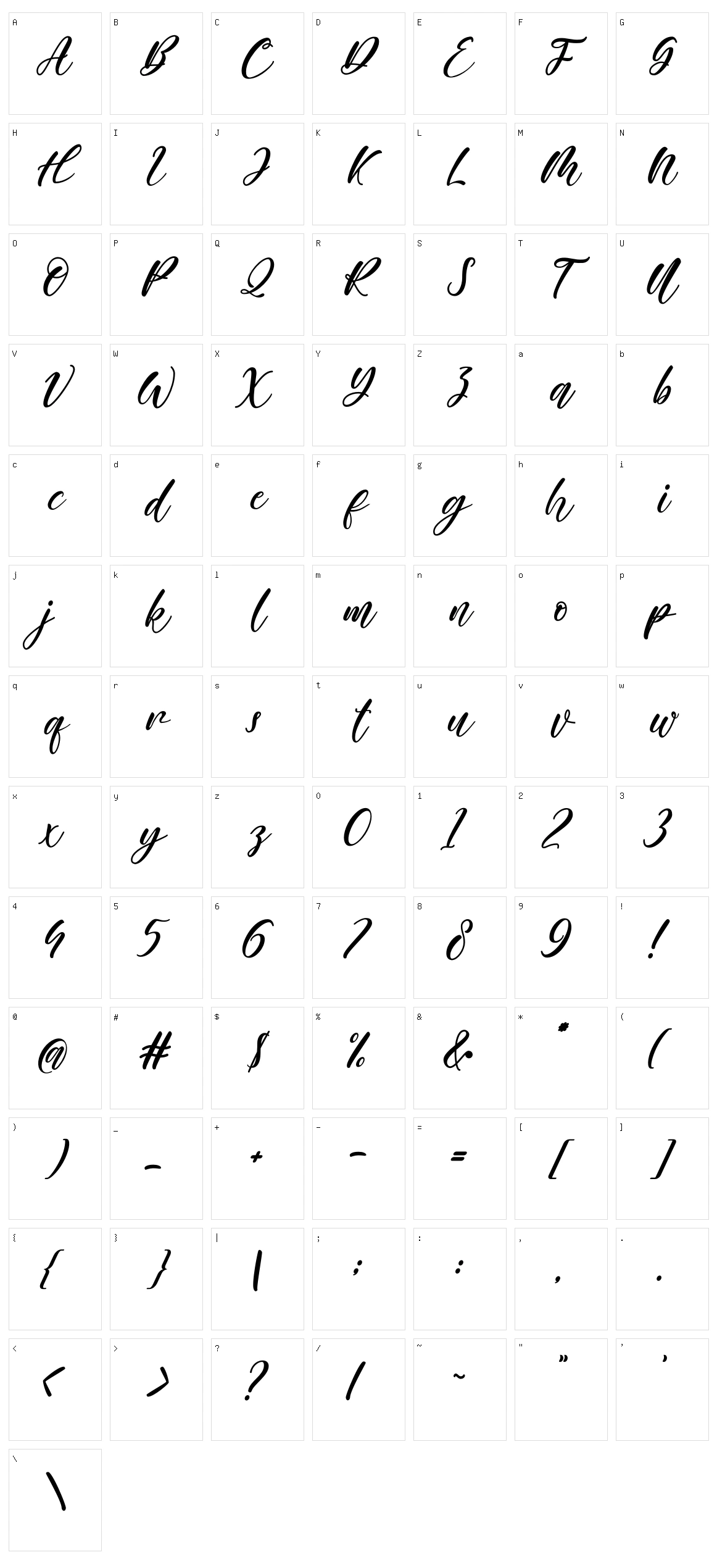 Farisky Marlline Character Set