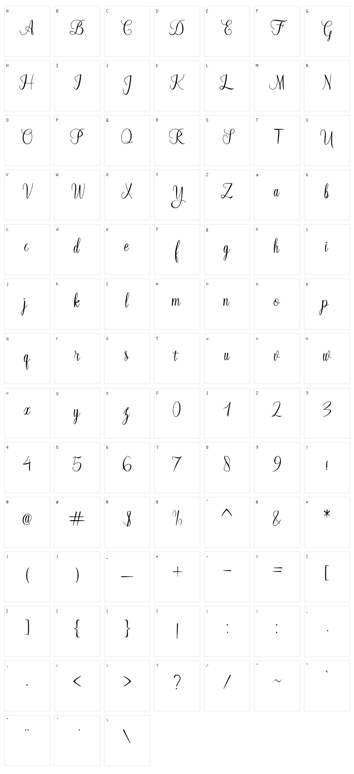 Fayalong Character Set