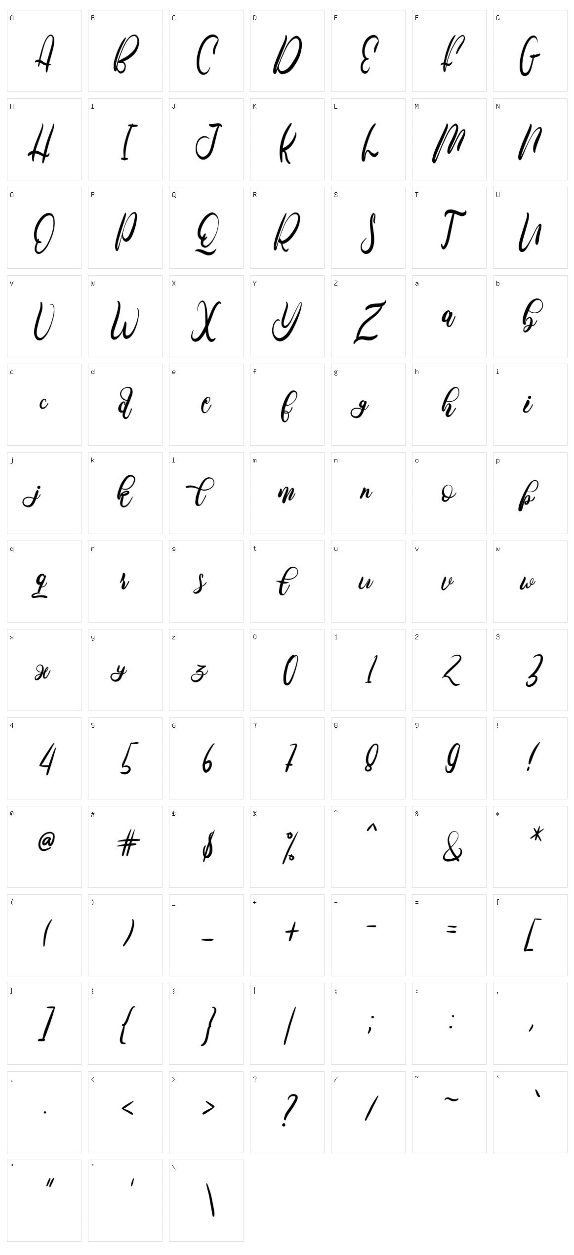 Febrina Character Set