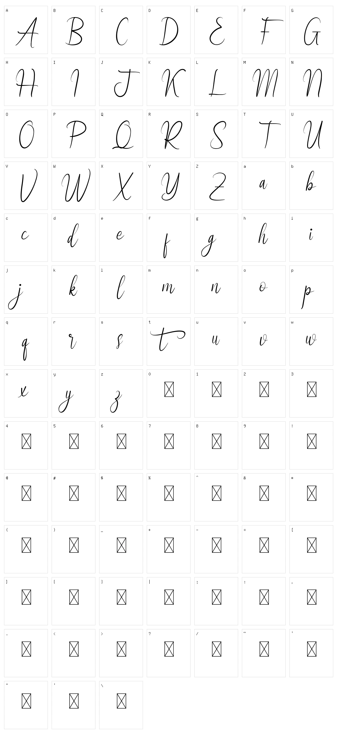 Fieldstone Character Set