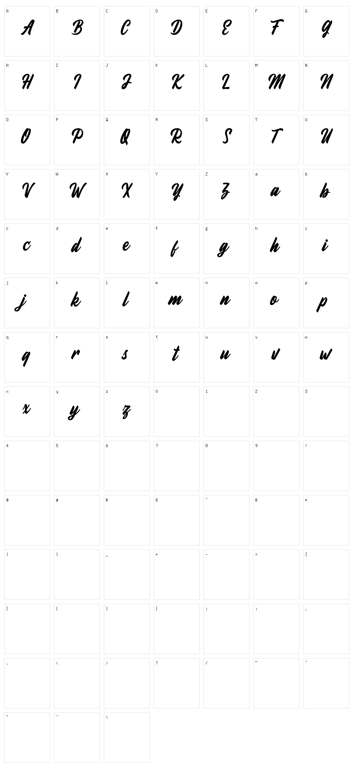 Fineberg Character Set