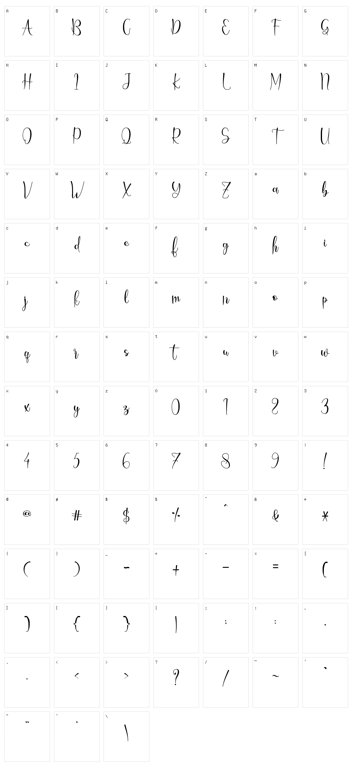 Fishbone Character Set