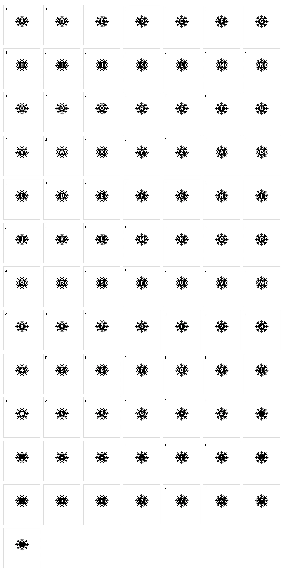 MF Snowflakes Character Set