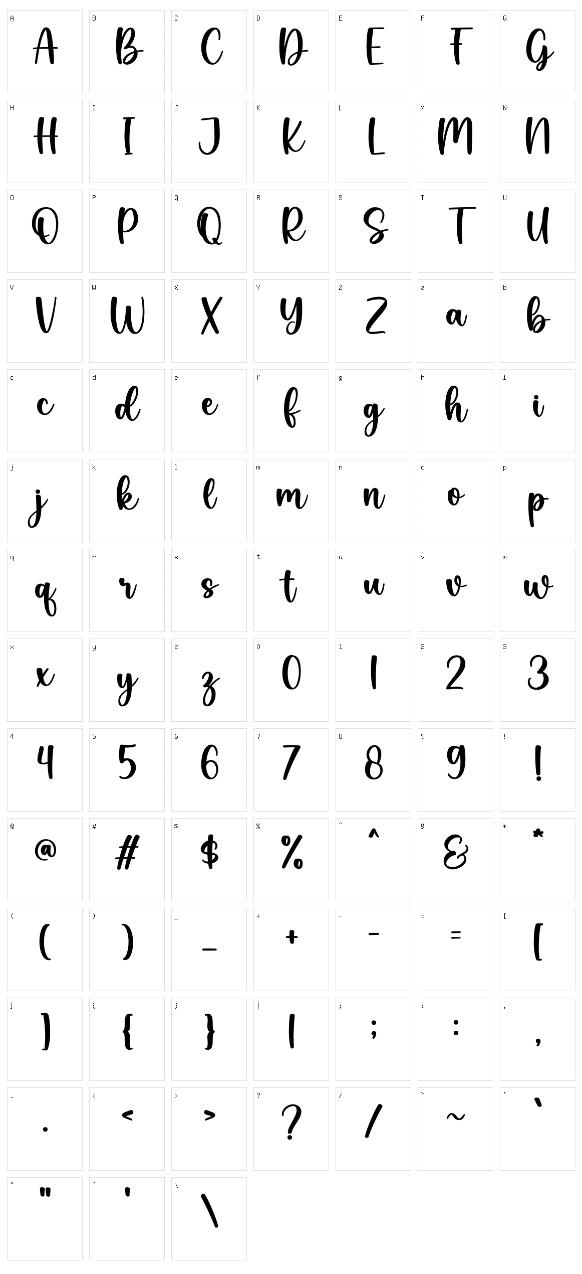 Flourish Character Set