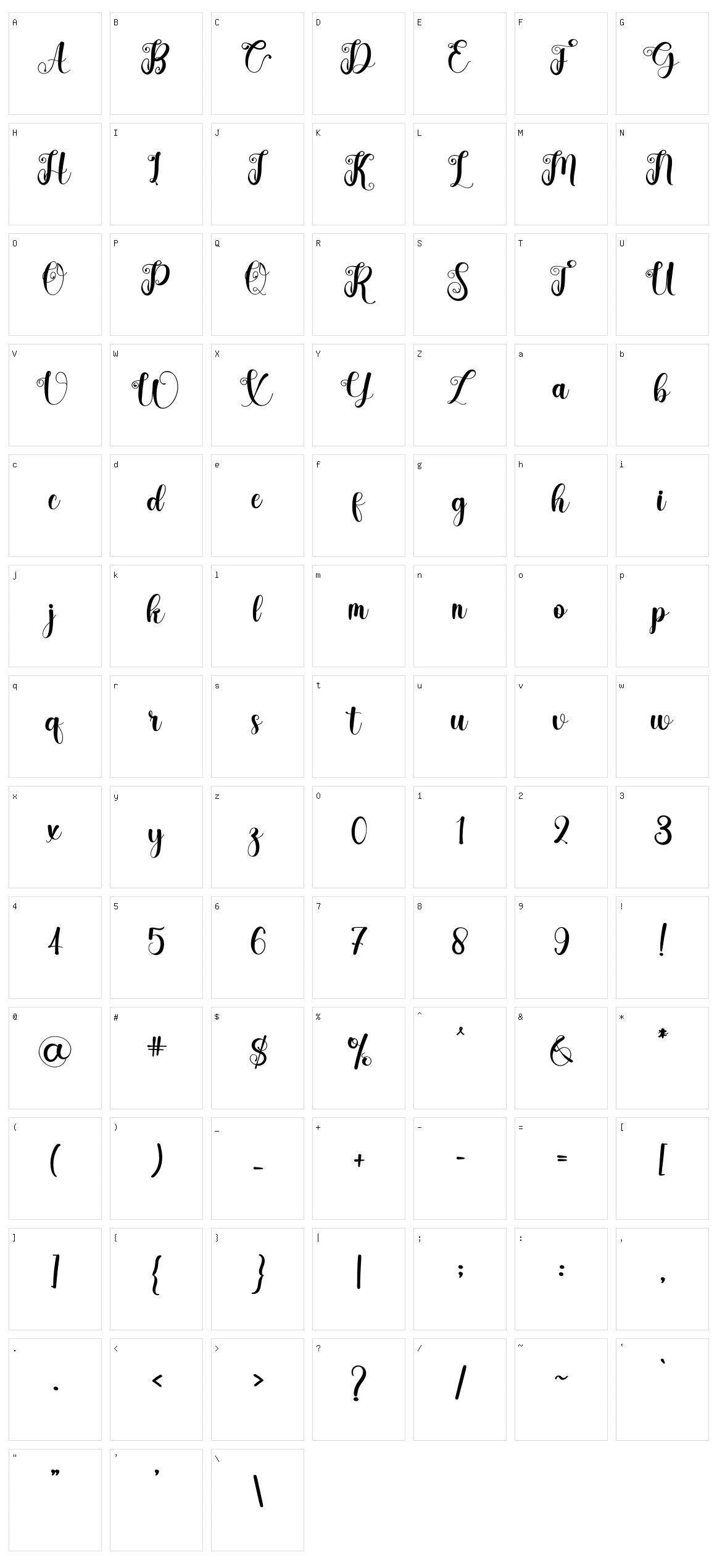 Flourish Character Set