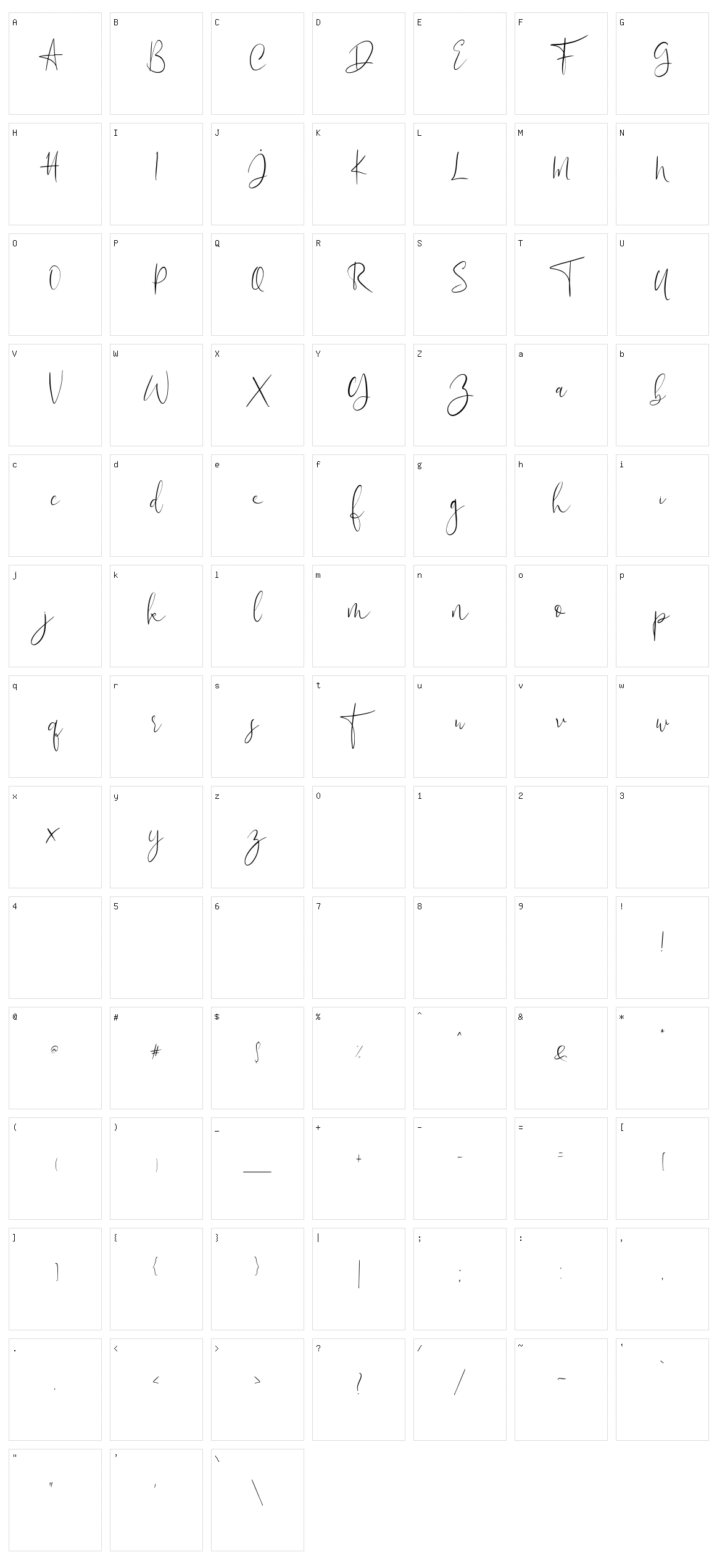Flowatt Character Set