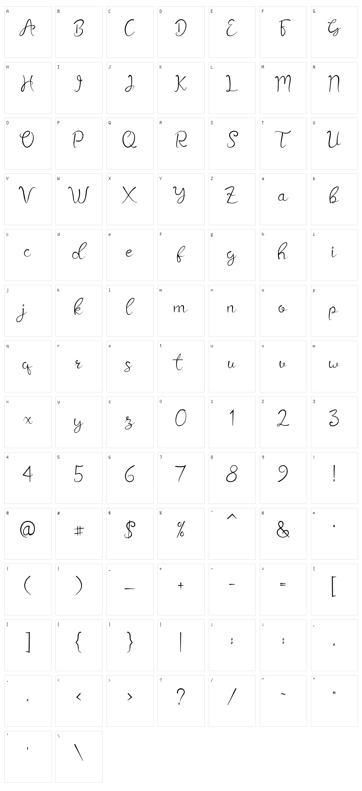 Fondy Character Set