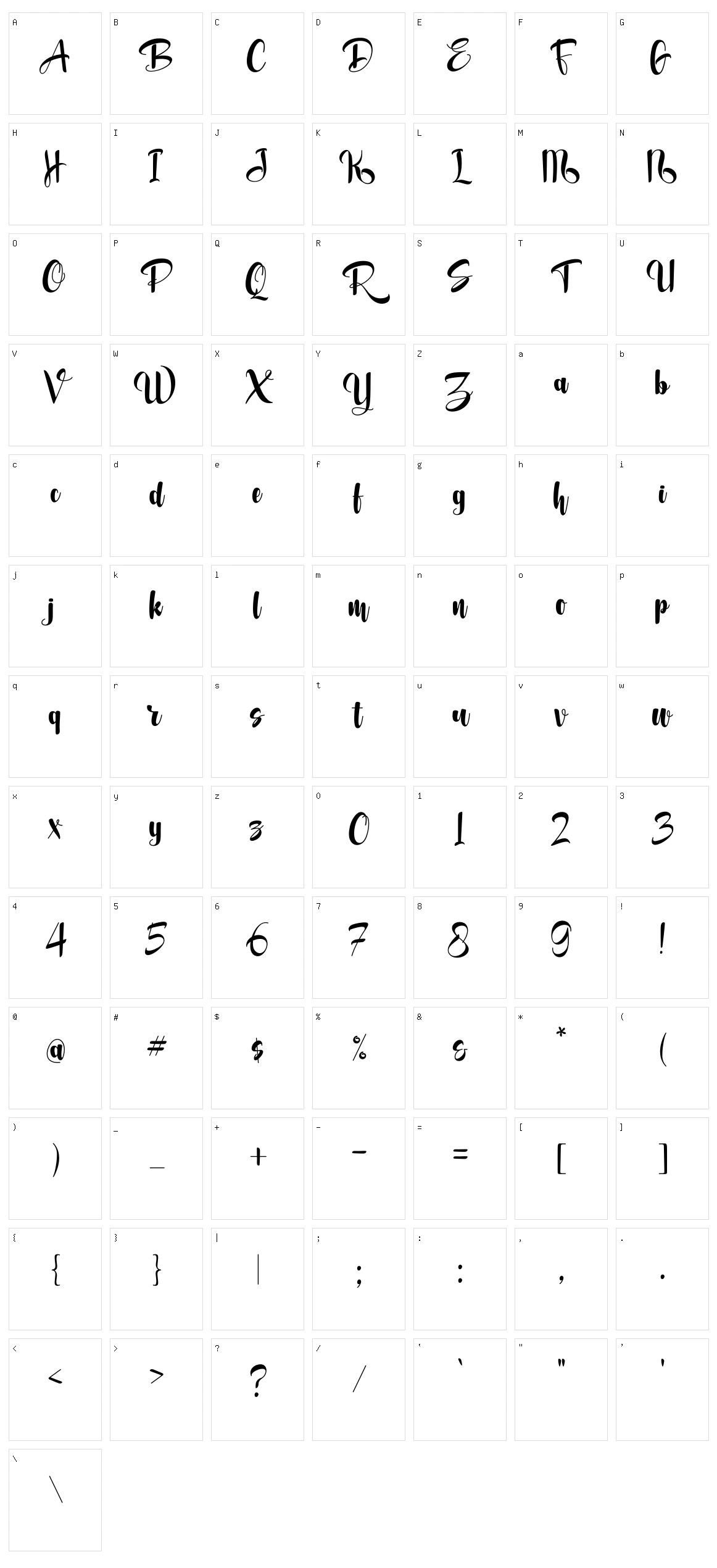 Fortunela Character Set