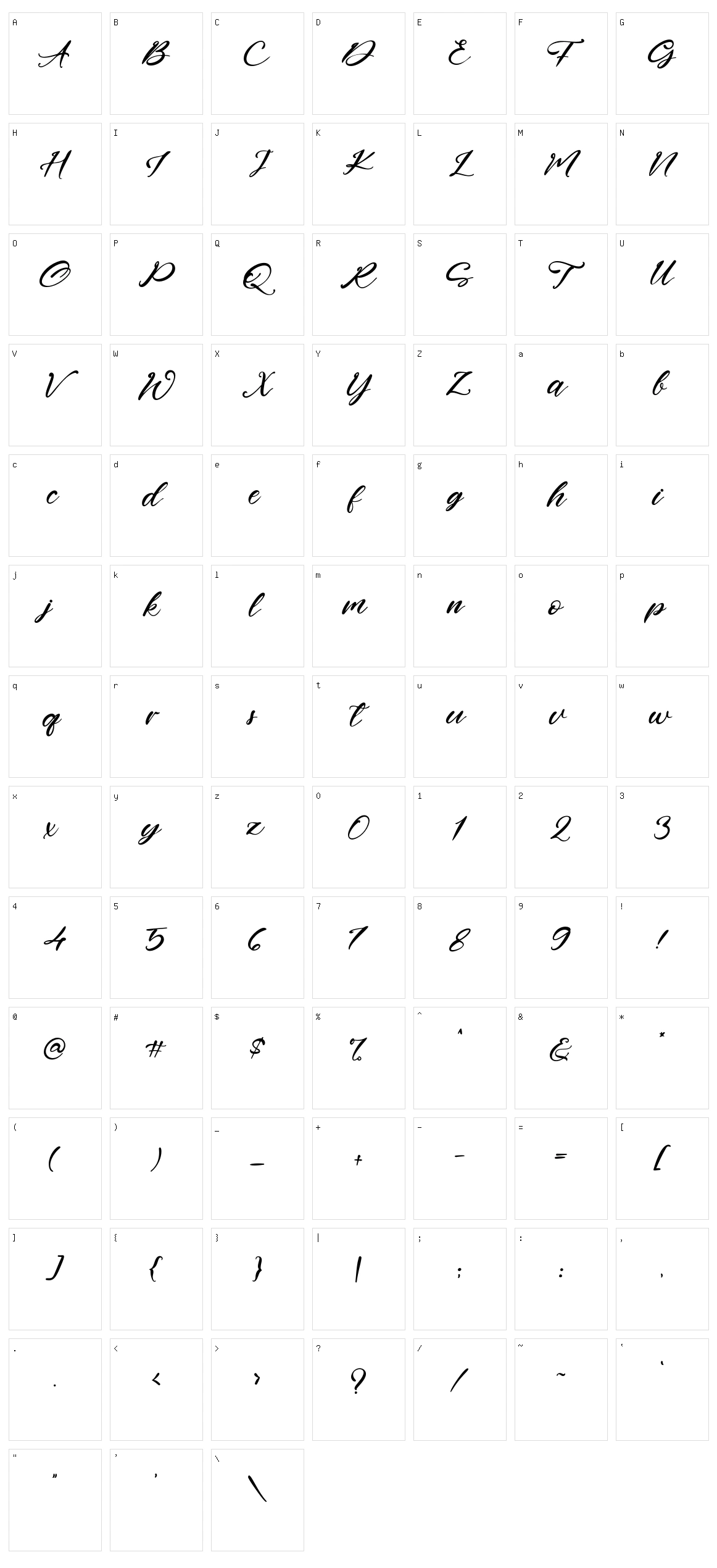 Four Signature Character Set