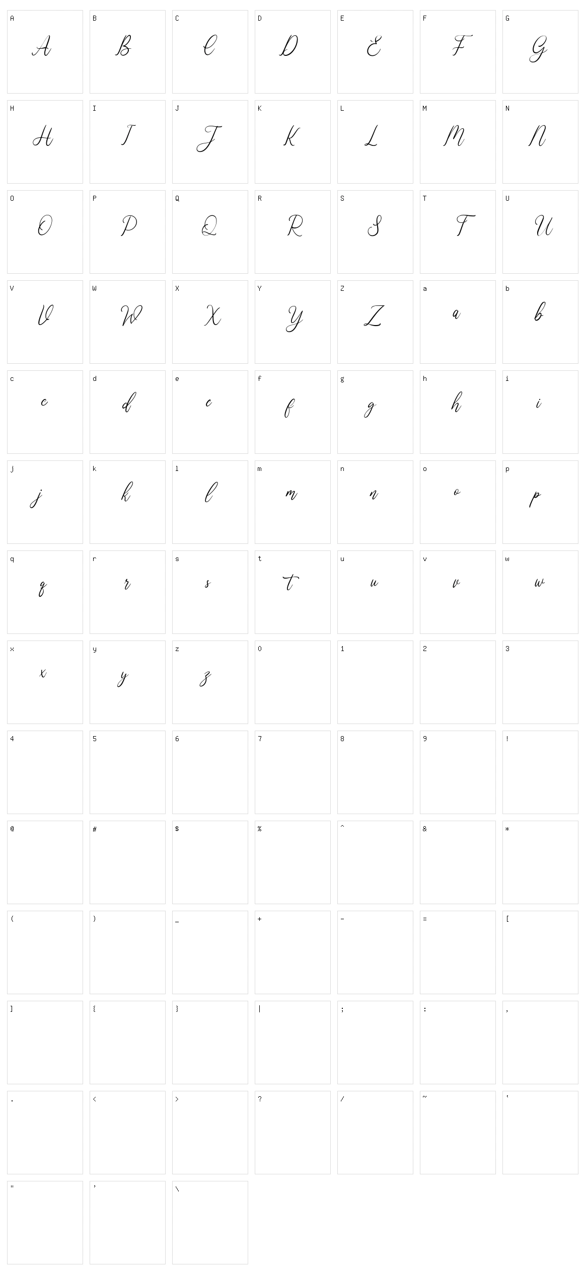 Frisloud Character Set