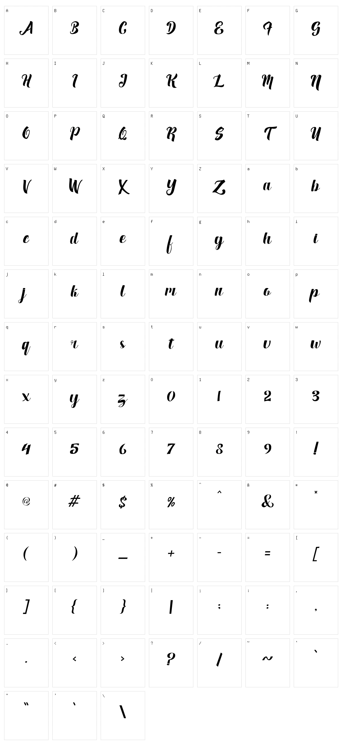 Fuister Character Set