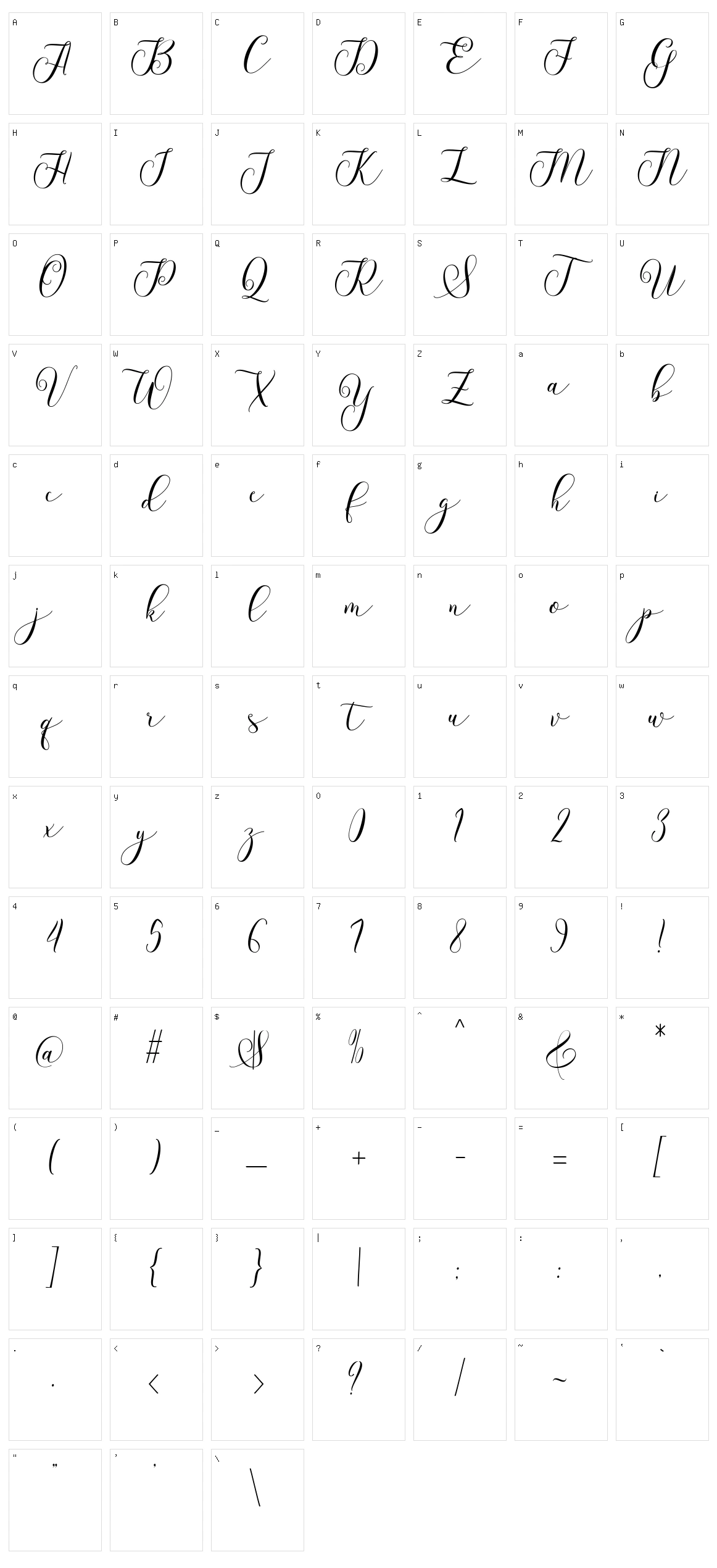 Futsal Script Character Set